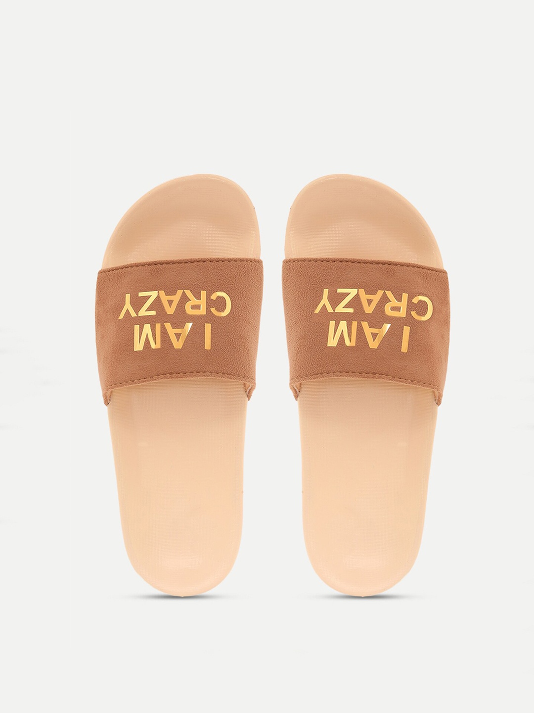 FREECO Women Brown & Yellow Printed Sliders
