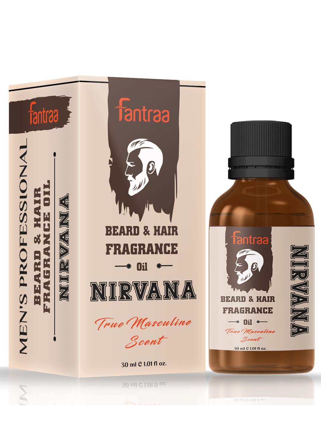 

Fantraa Nirvana Men Beard & Hair Fragrance Oil 30 ml, Cream
