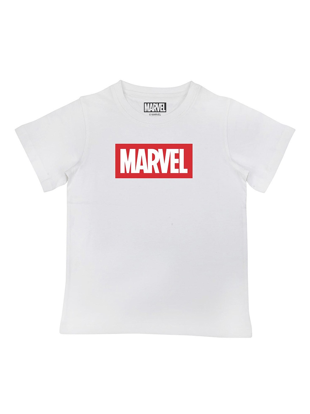 

Marvel by Wear Your Mind Boys White Red Marvel Printed Cotton Pure Cotton T-shirt