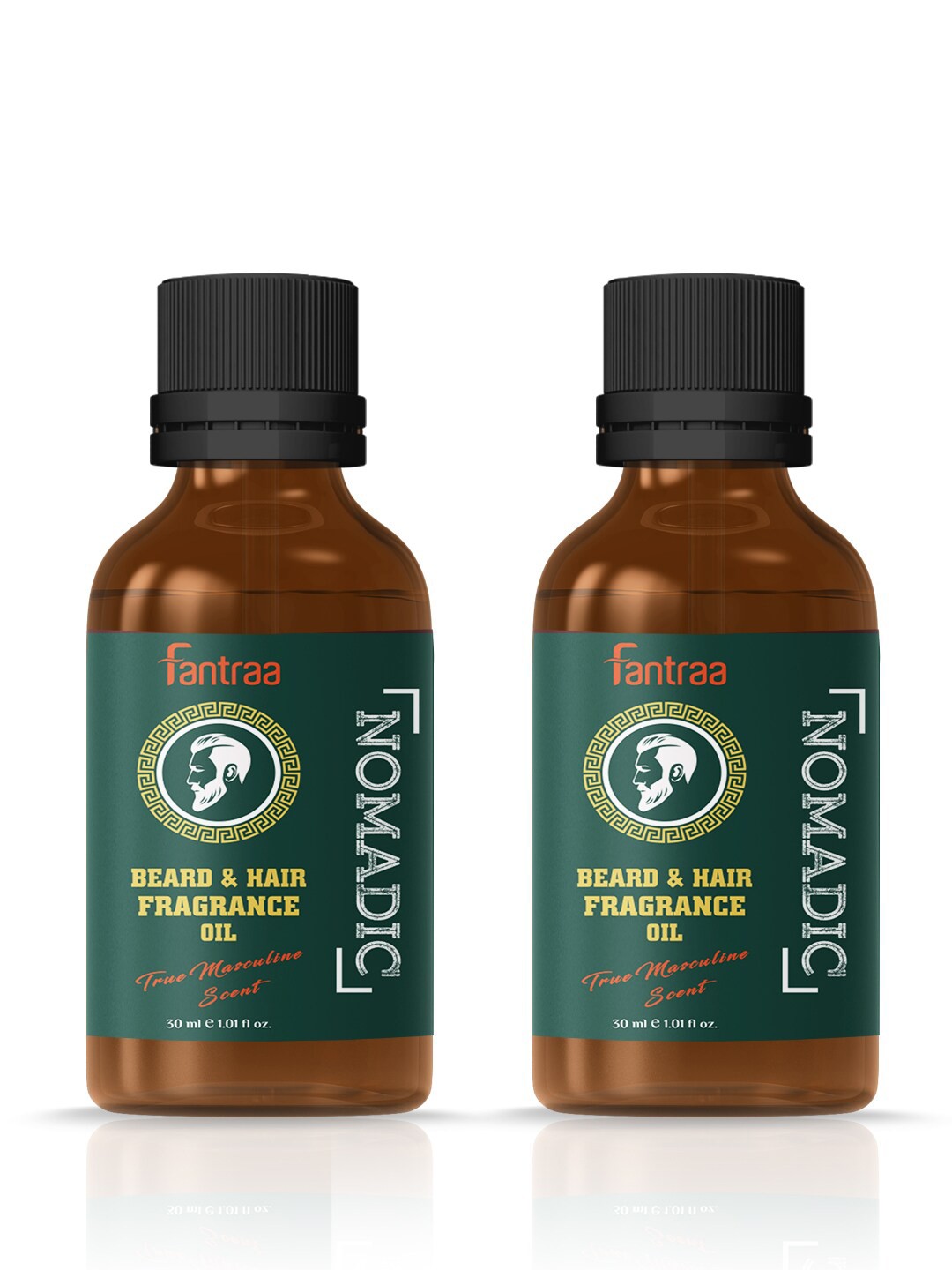 

Fantraa Set of 2 Nomadic Beard & Hair Fragrance Oil 30 ml, Green