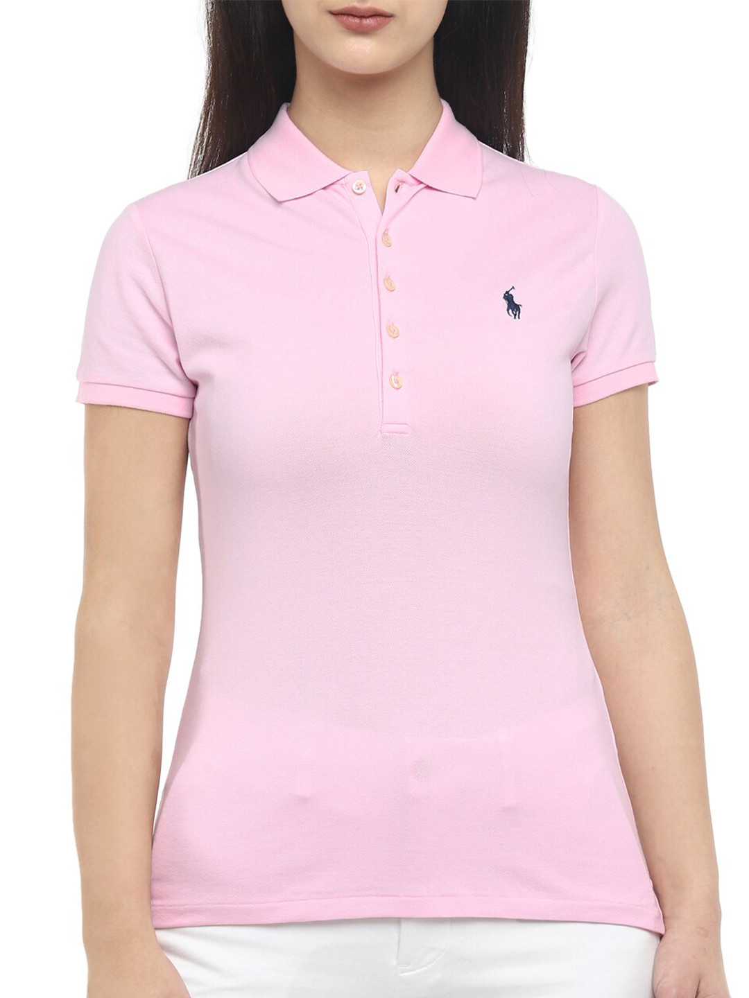 

Polo Ralph Lauren Women Pink Polo Collar T-shirt