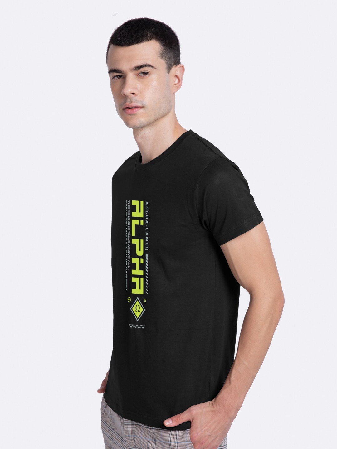 

Bewakoof Men Black Typography Printed Cotton Pure Cotton T-shirt