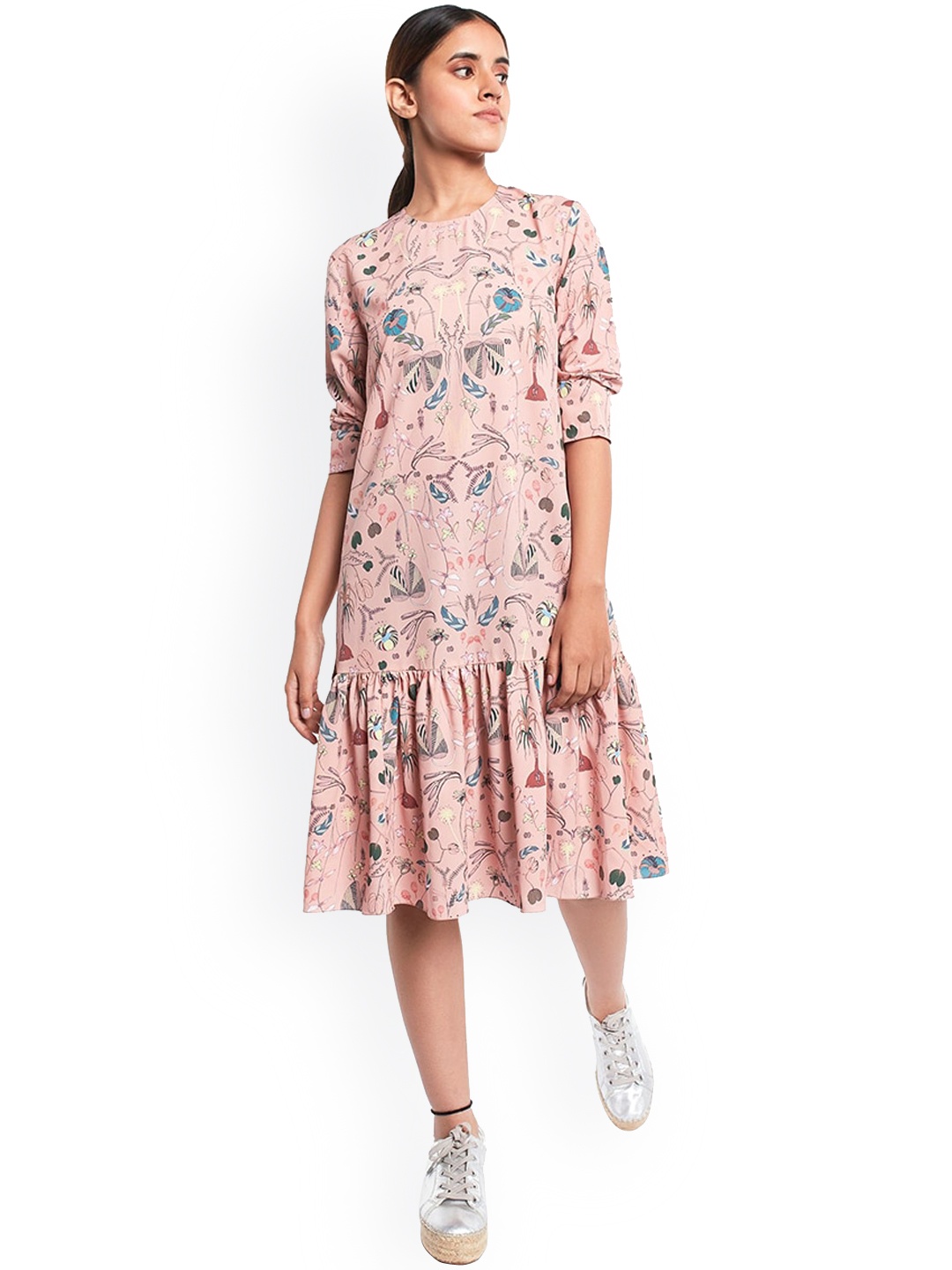 PS PRET BY PAYAL SINGHAL Peach Crepe A-Line Dress