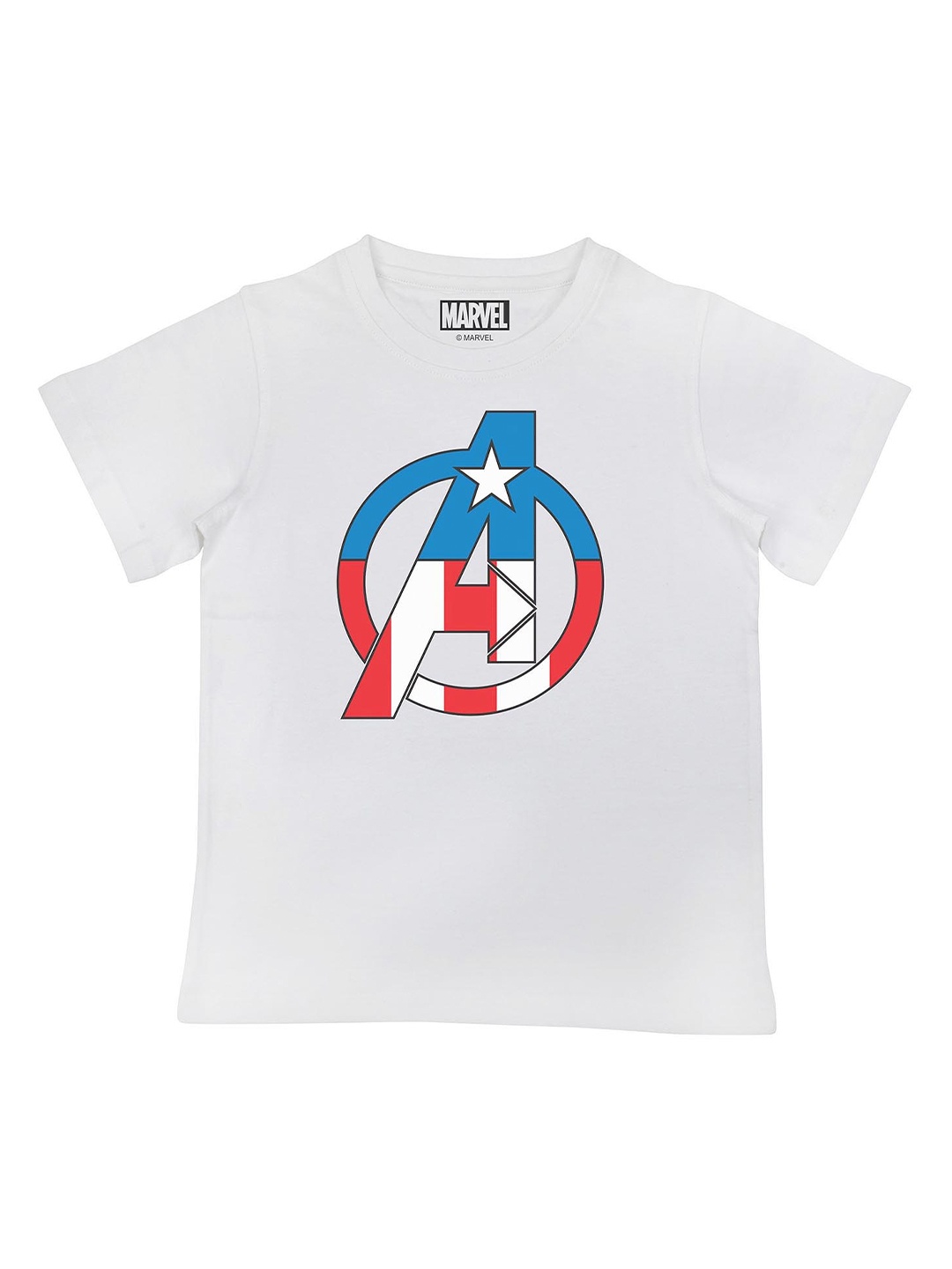 

Marvel by Wear Your Mind Boys White Marvel Avengers Character Printed T-shirt