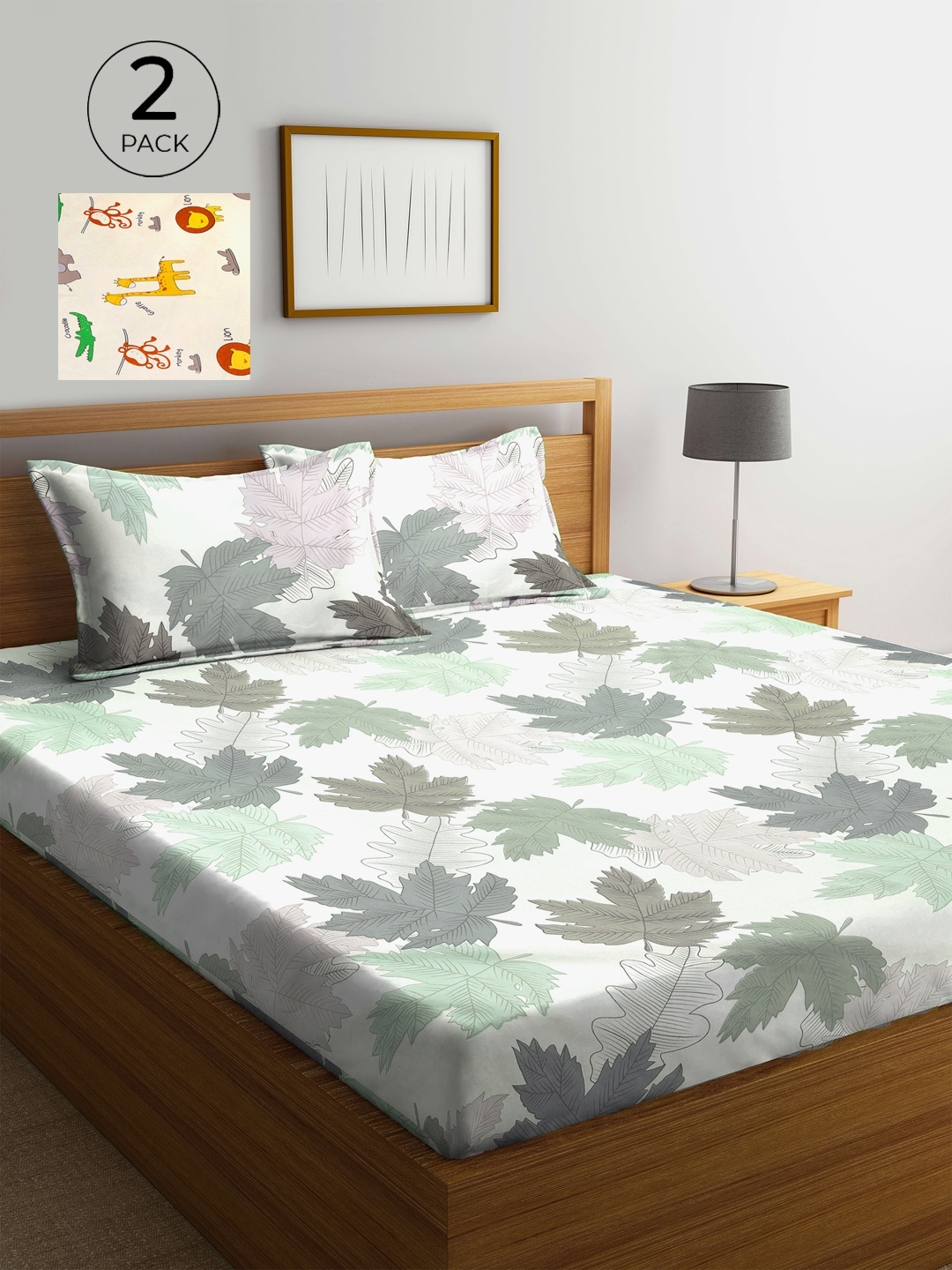 

KLOTTHE 210 TC 2 King Bedsheet with 4 Pillow Covers, White