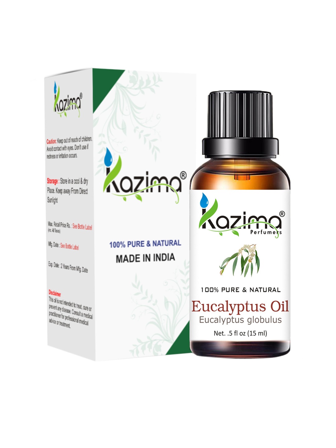 KAZIMA Eucalyptus Essential Oil 15 ml, Yellow
