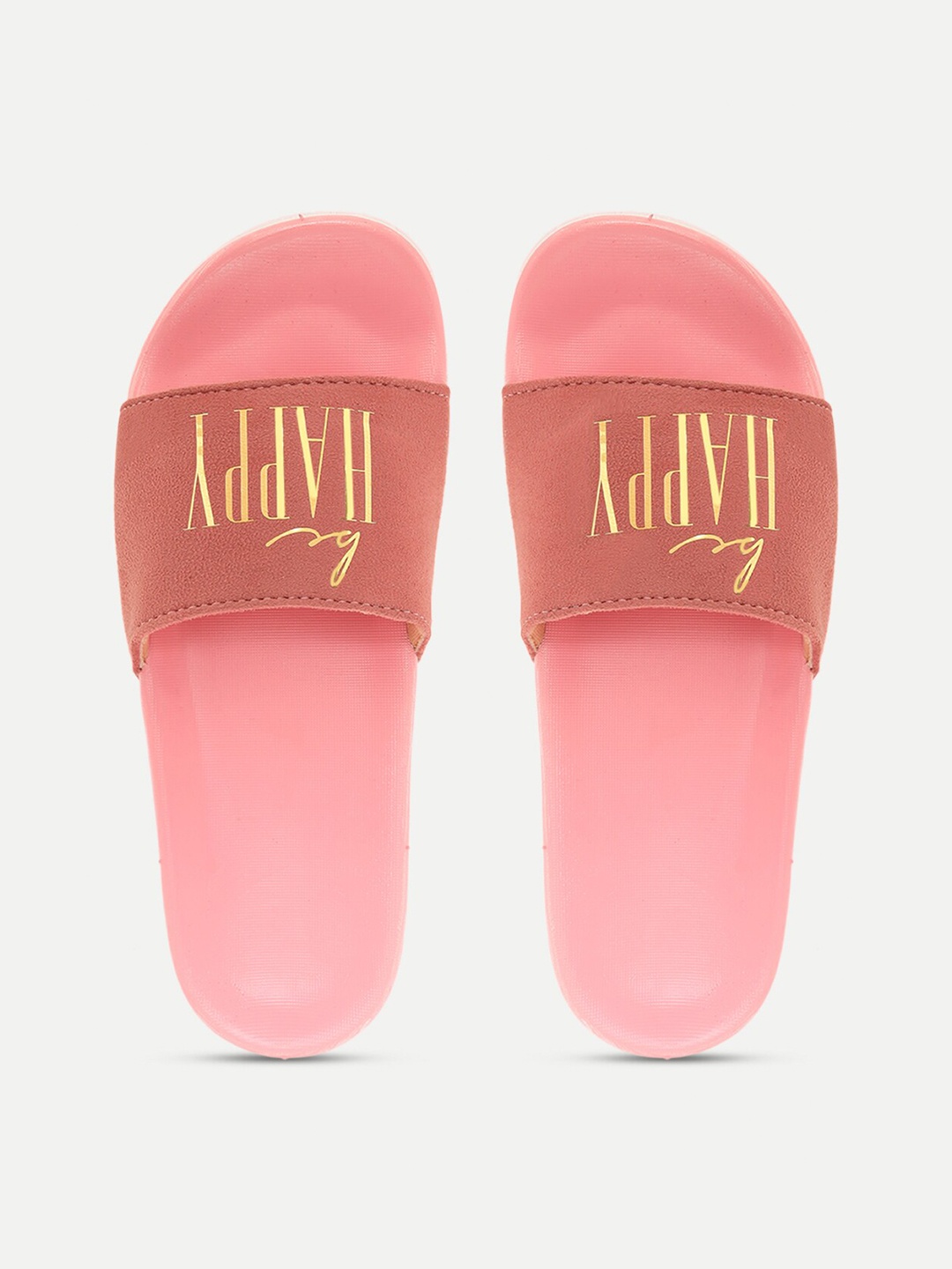 FREECO Women Pink Printed Sliders