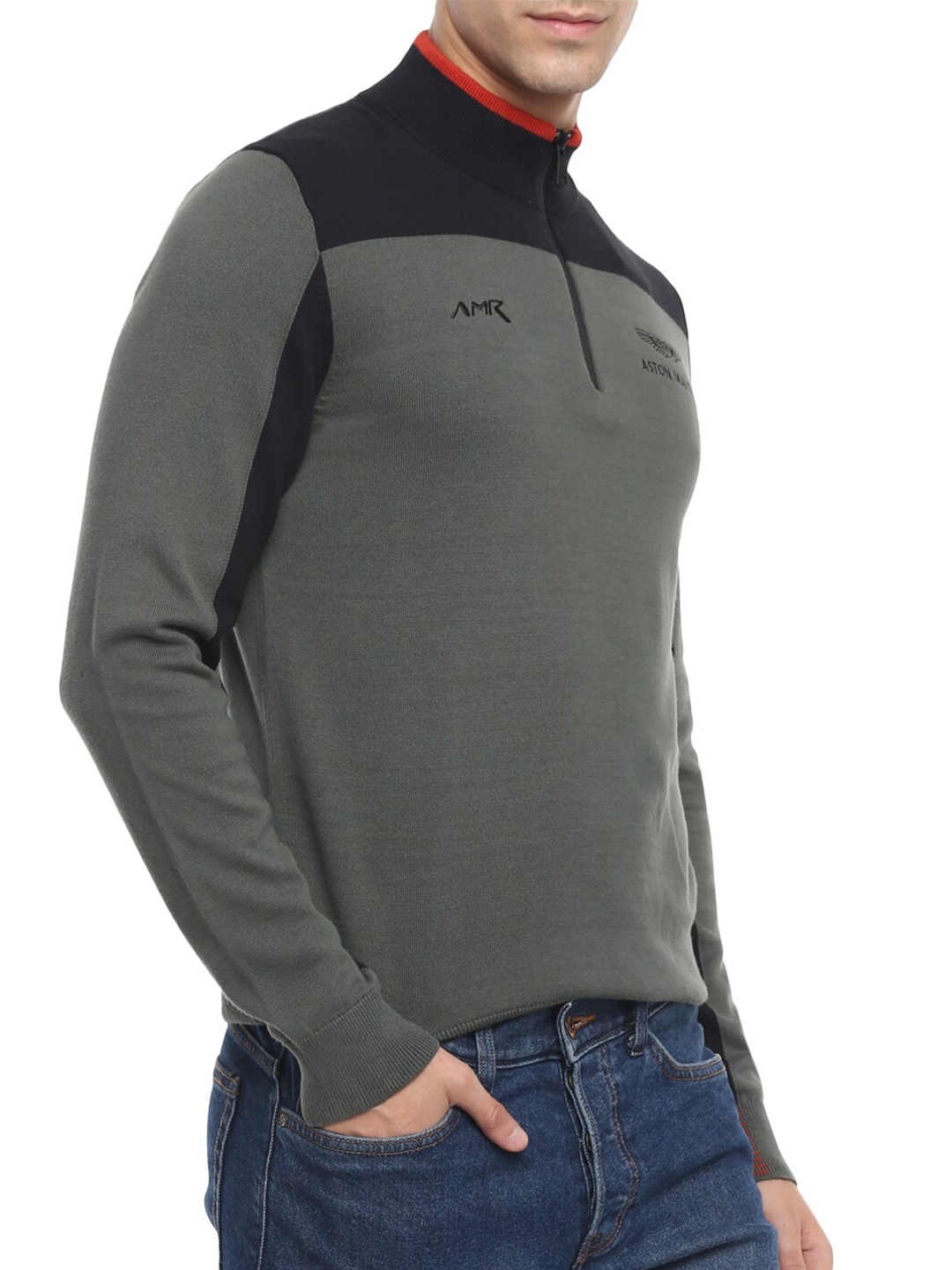 

HACKETT LONDON Men Olive & Black Pullover