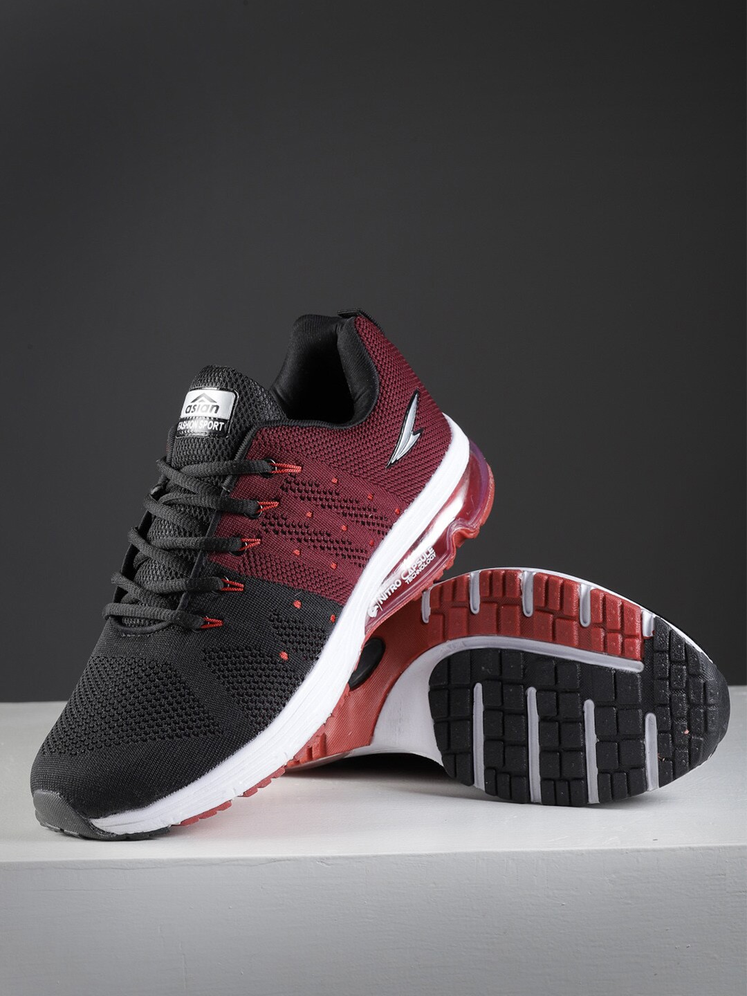 

ASIAN Men Black Mesh Running Shoes