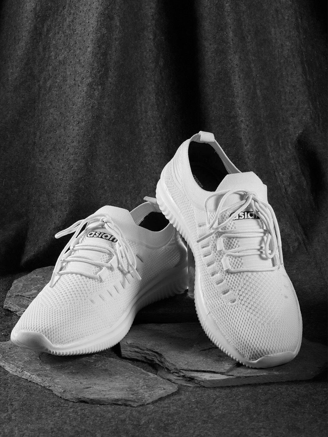 

ASIAN Men White Mesh Running Shoes