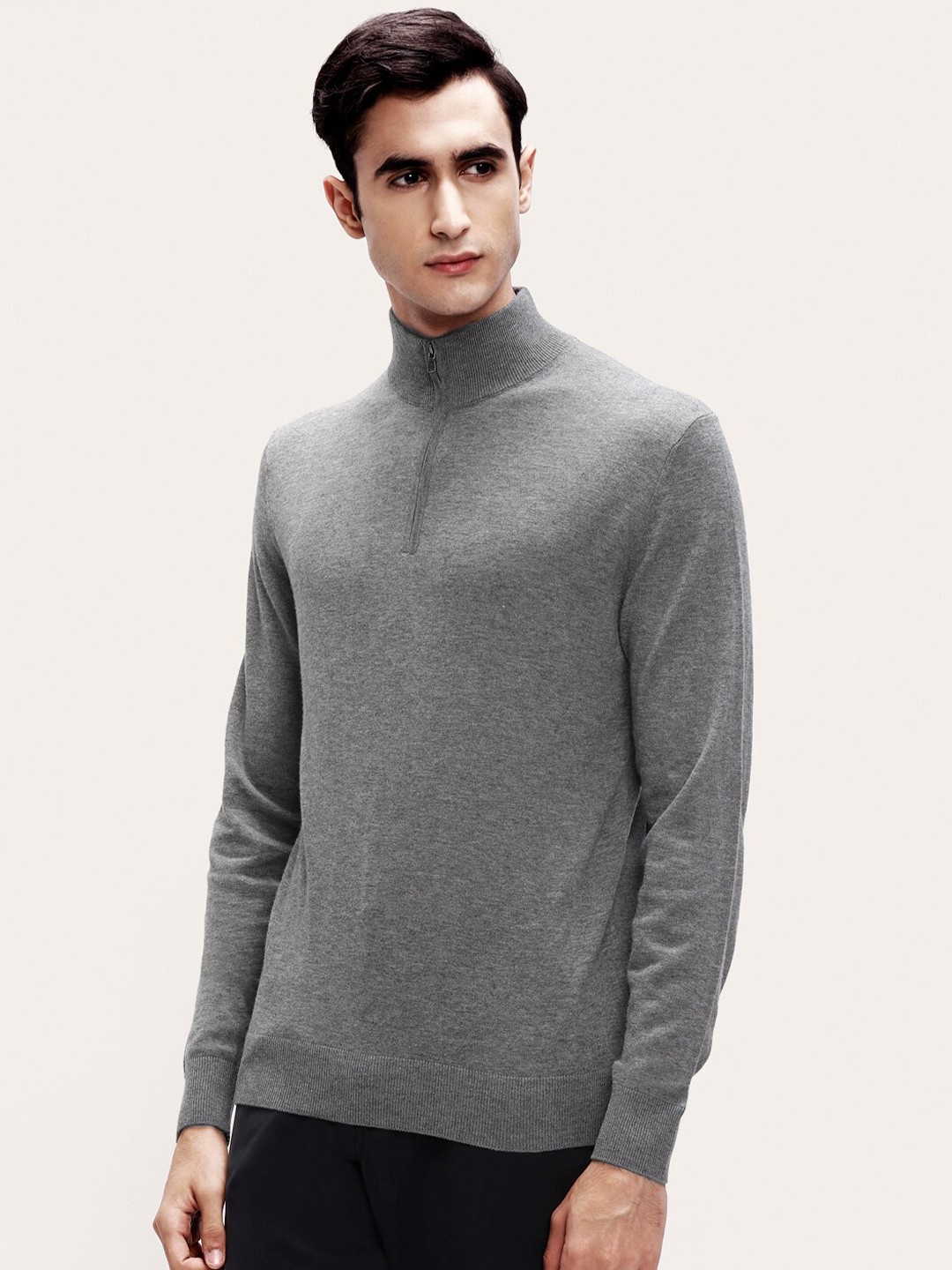 

HACKETT LONDON Men Grey Melange Pullover