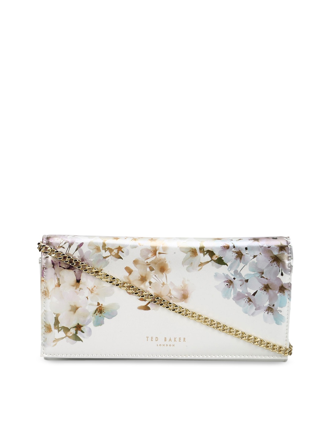 

Ted Baker Cream Embellished Leather Structured Sling Bag