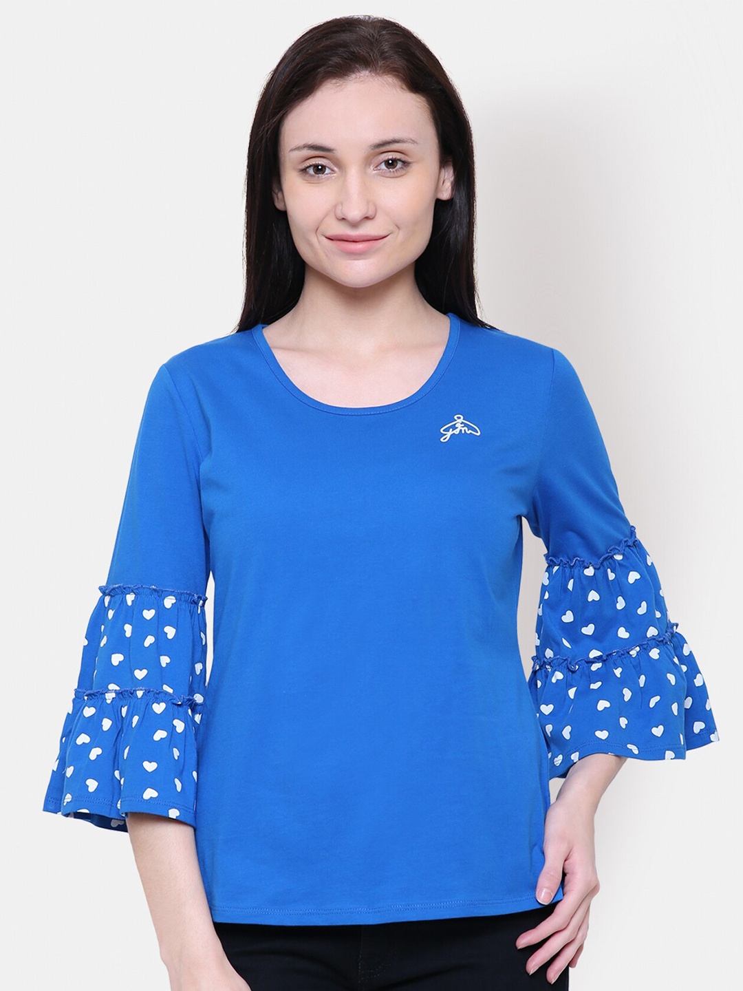

Yaadleen Blue Bell Sleeve Regular Top