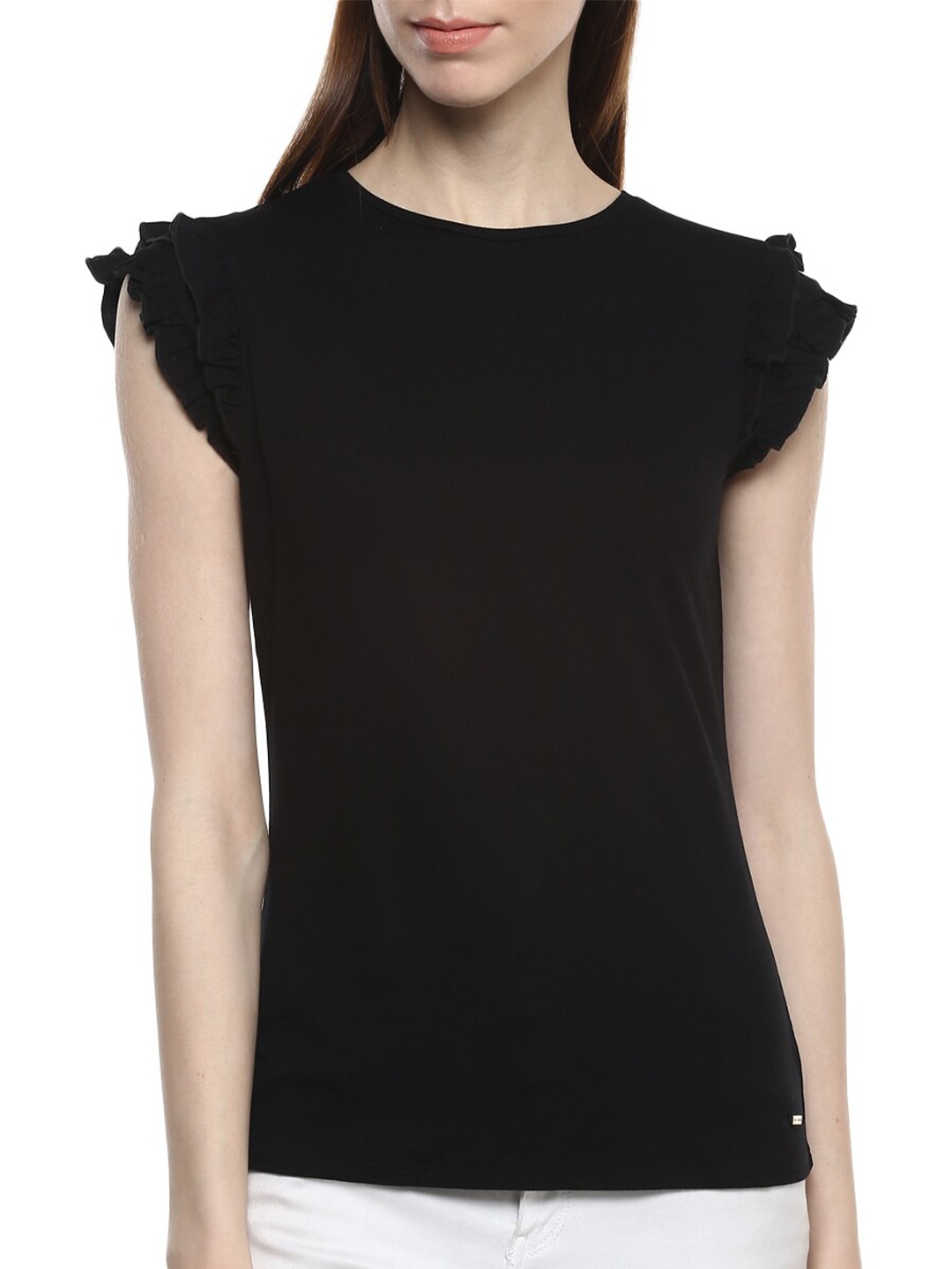

Ted Baker Black Flutter Sleeve Regular Top