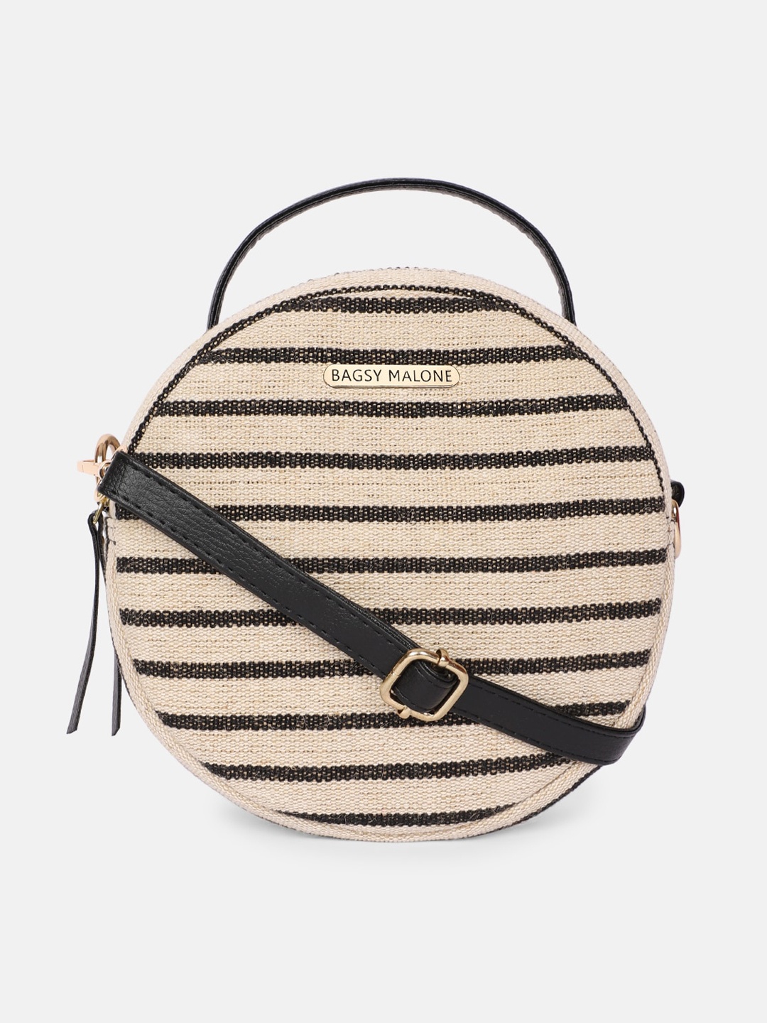 

Bagsy Malone White & Black Striped Structured Handheld Bag