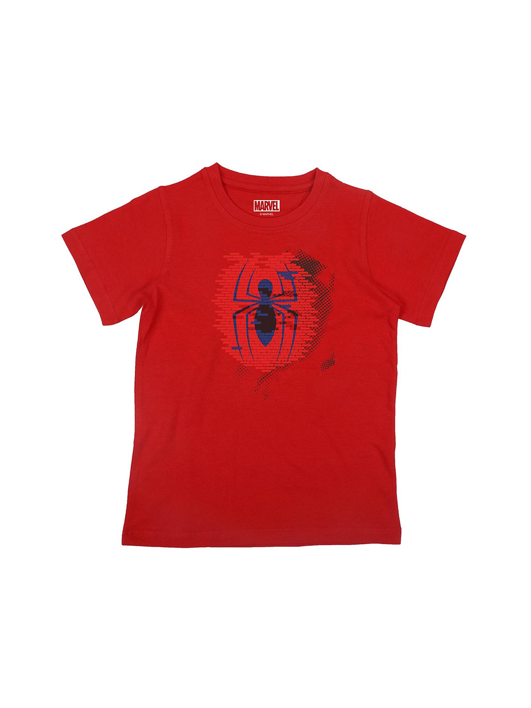 

Marvel by Wear Your Mind Boys Blue Spiderman Printed Pure Cotton T-shirt
