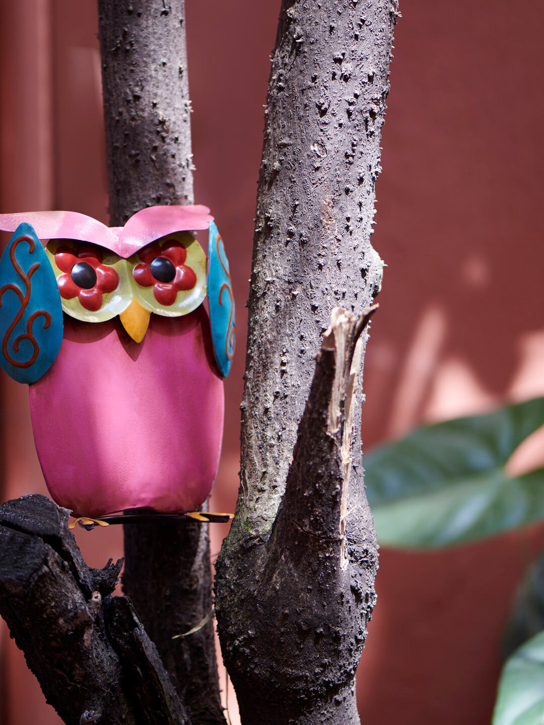 

Chumbak Pink & Yellow Flower In My Eyes Owl Figurine Garden Accessory