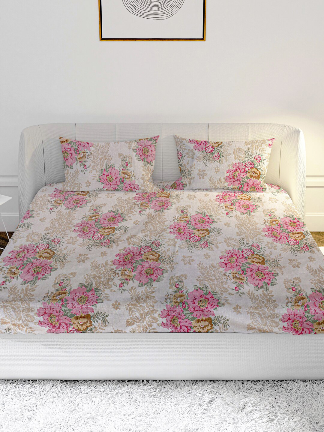 

MAYFAIR HOMES LONDON Multicoloured Floral 144 TC Queen Bedsheet with 2 Pillow Covers, Multi