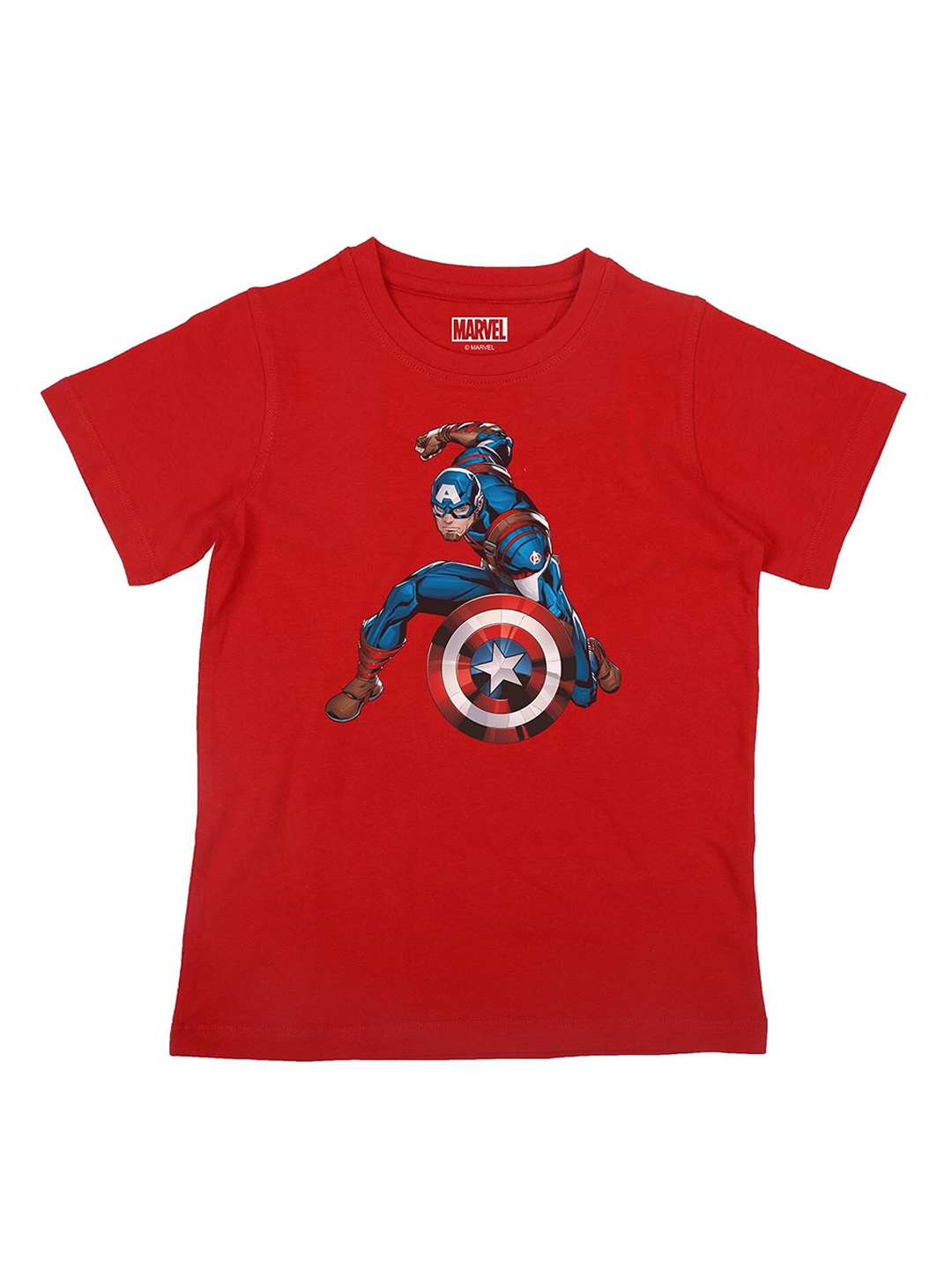 

Marvel by Wear Your Mind Boys Red Captain America Printed T-shirt