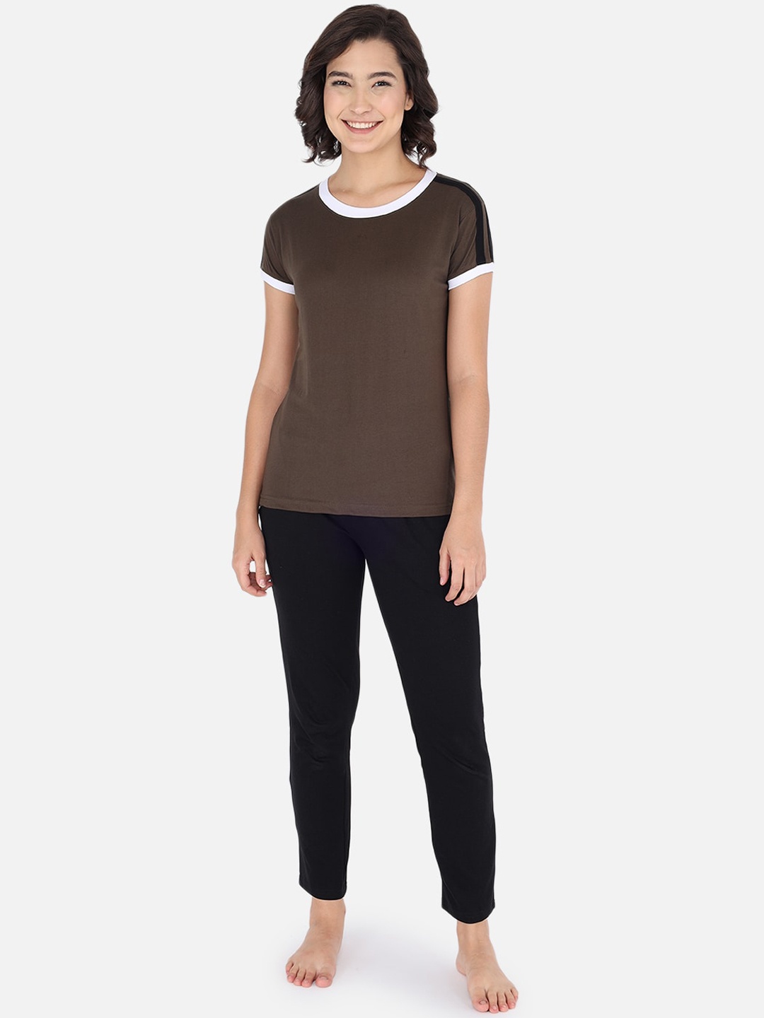 The Dry State Women Black & Brown Night suit