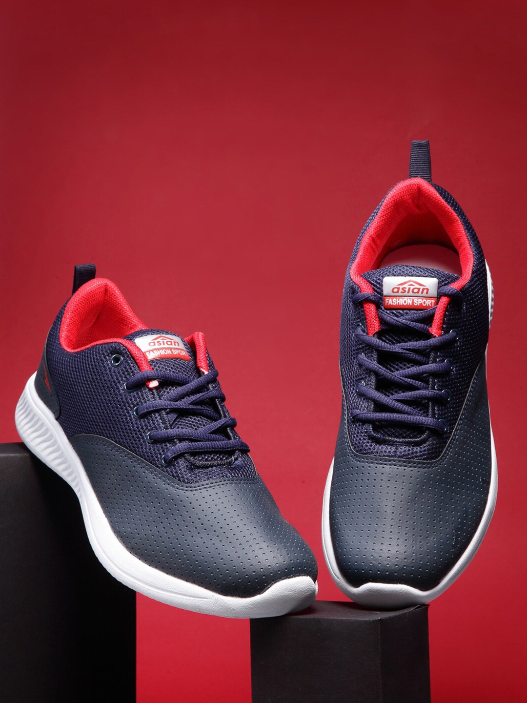 

ASIAN Men Navy Blue Mesh Running Shoes