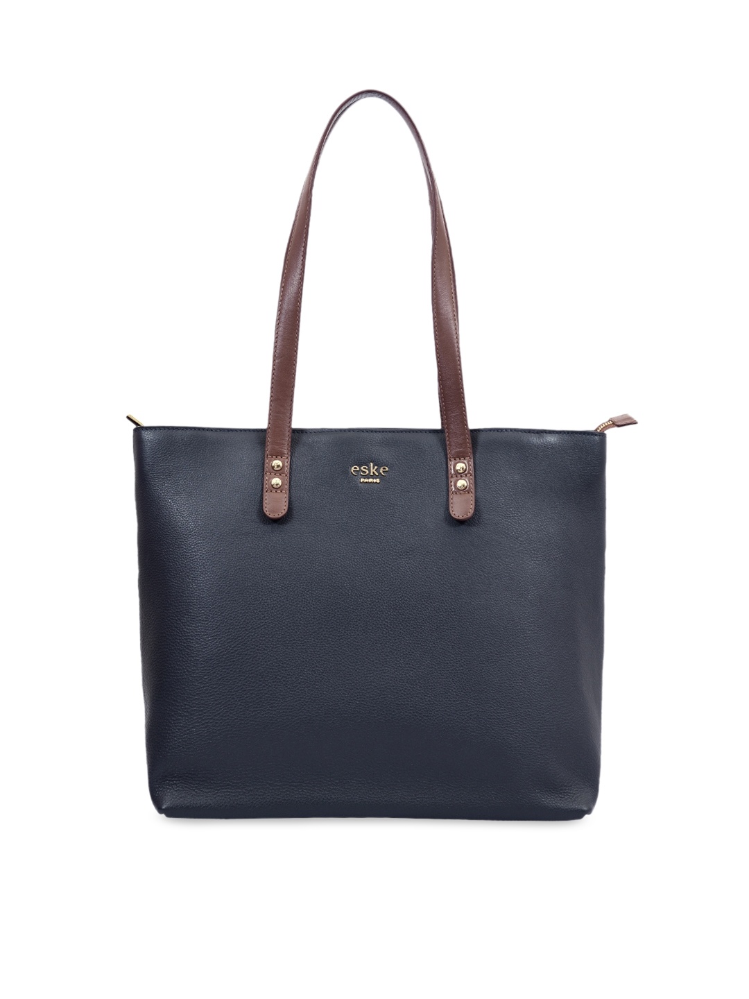 

Eske Navy Blue Leather Structured Shoulder Bag