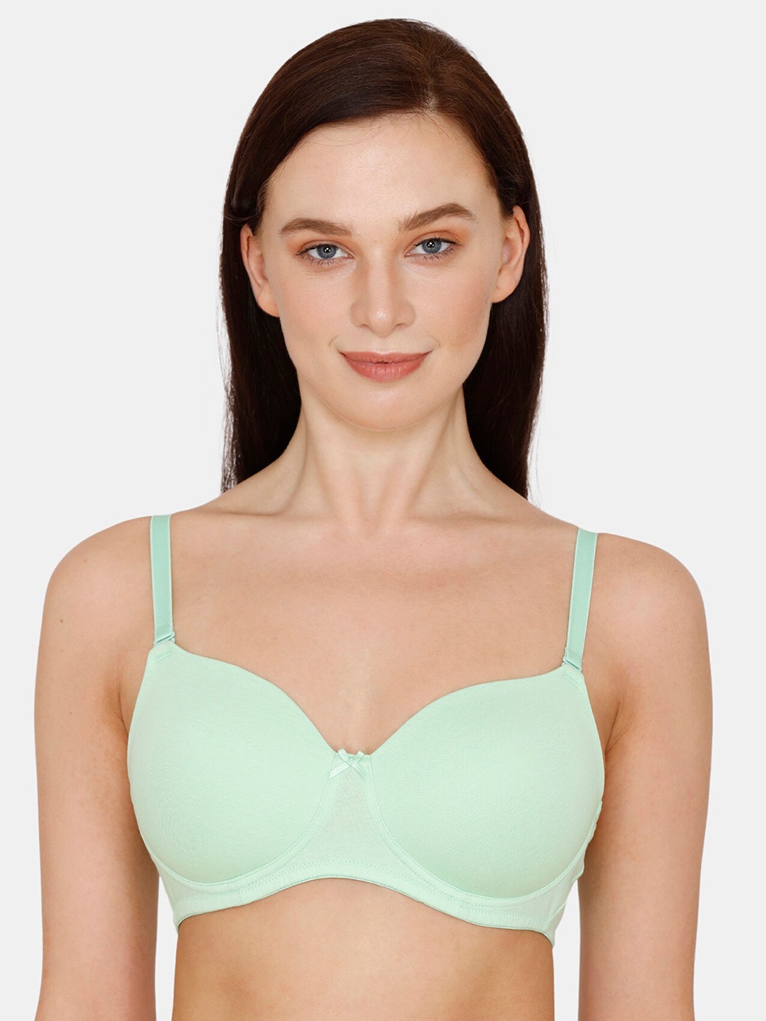

Zivame Green T-shirt Bra Half Coverage Heavily Padded