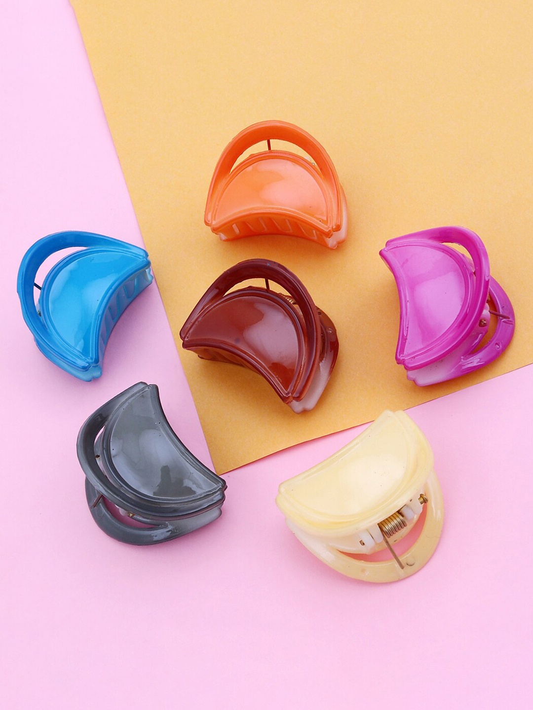 

Sukkhi Women Blue & Orange Set of 6 Claw Clip