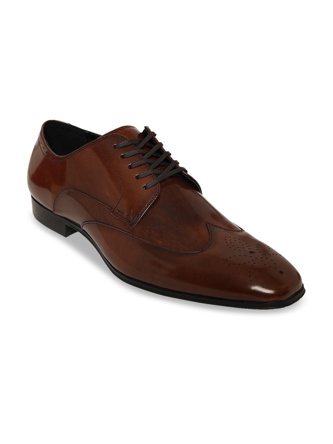 

ALDO Men Brown Solid Leather Formal Brogues