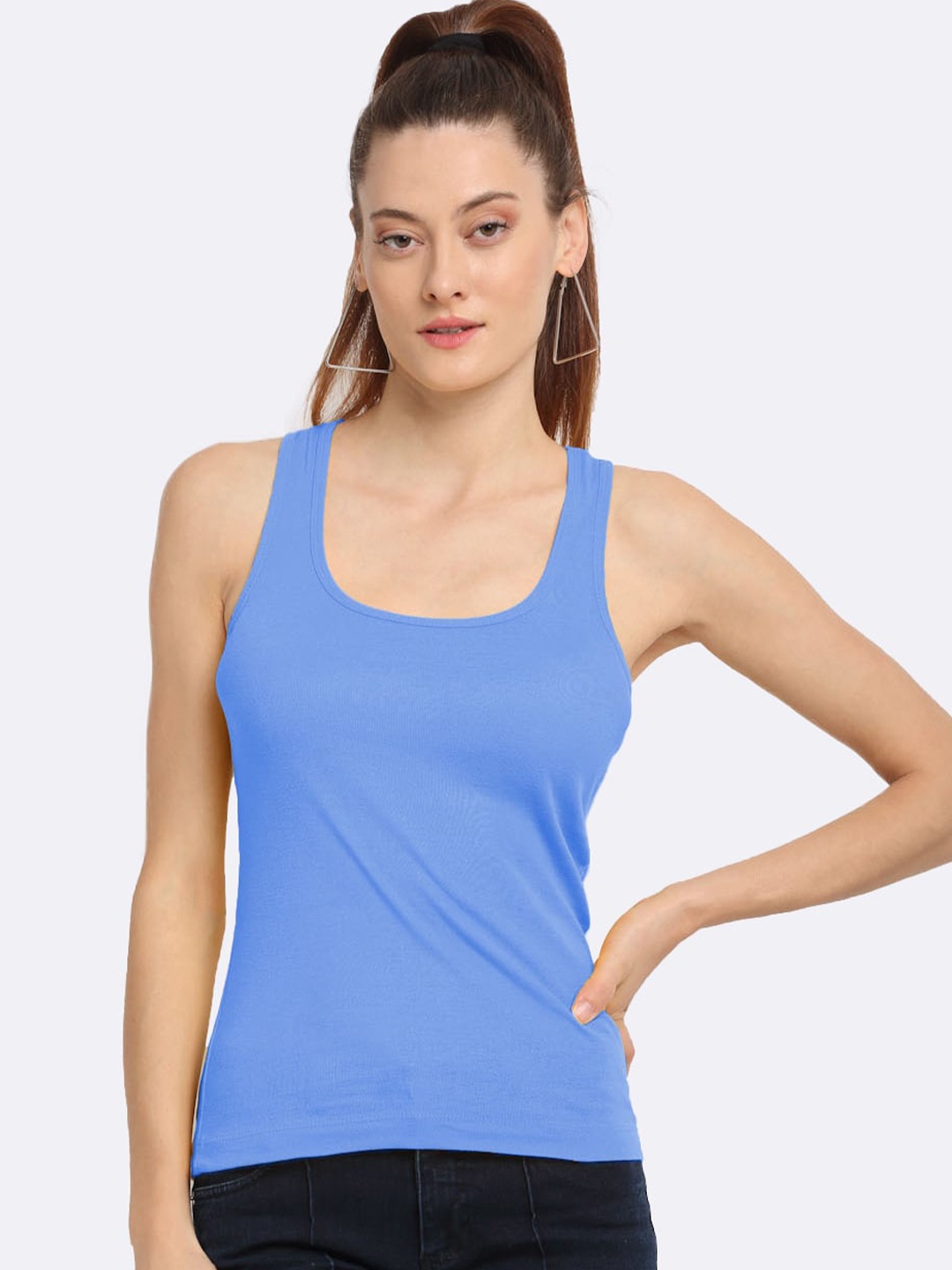 

Friskers Turquoise Blue Tank Cotton Top