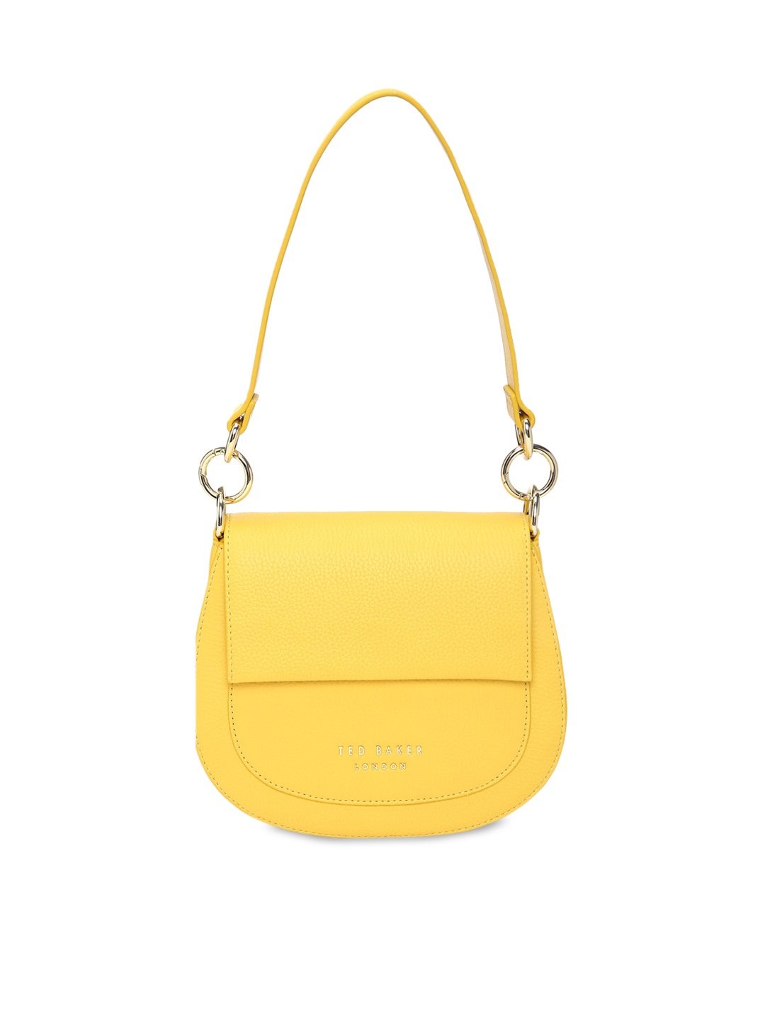 

Ted Baker Women Yellow Leather Half Moon Sling Bag