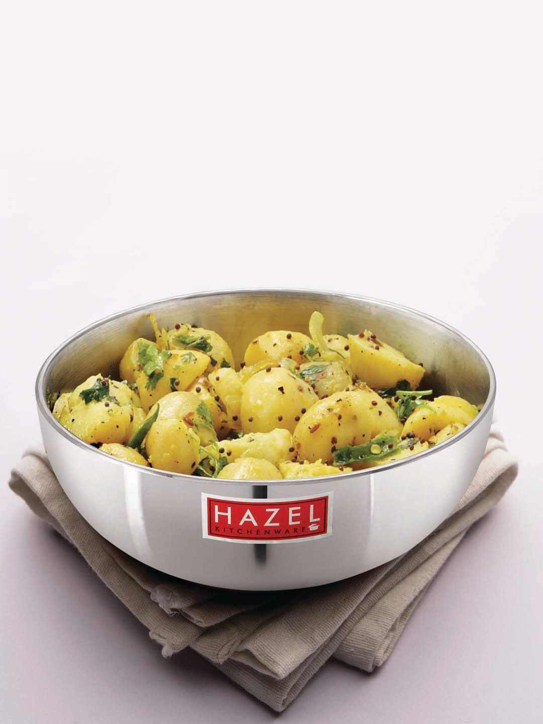 

HAZEL Silver-Toned Solid Aluminium Frying Tasla Kadhai