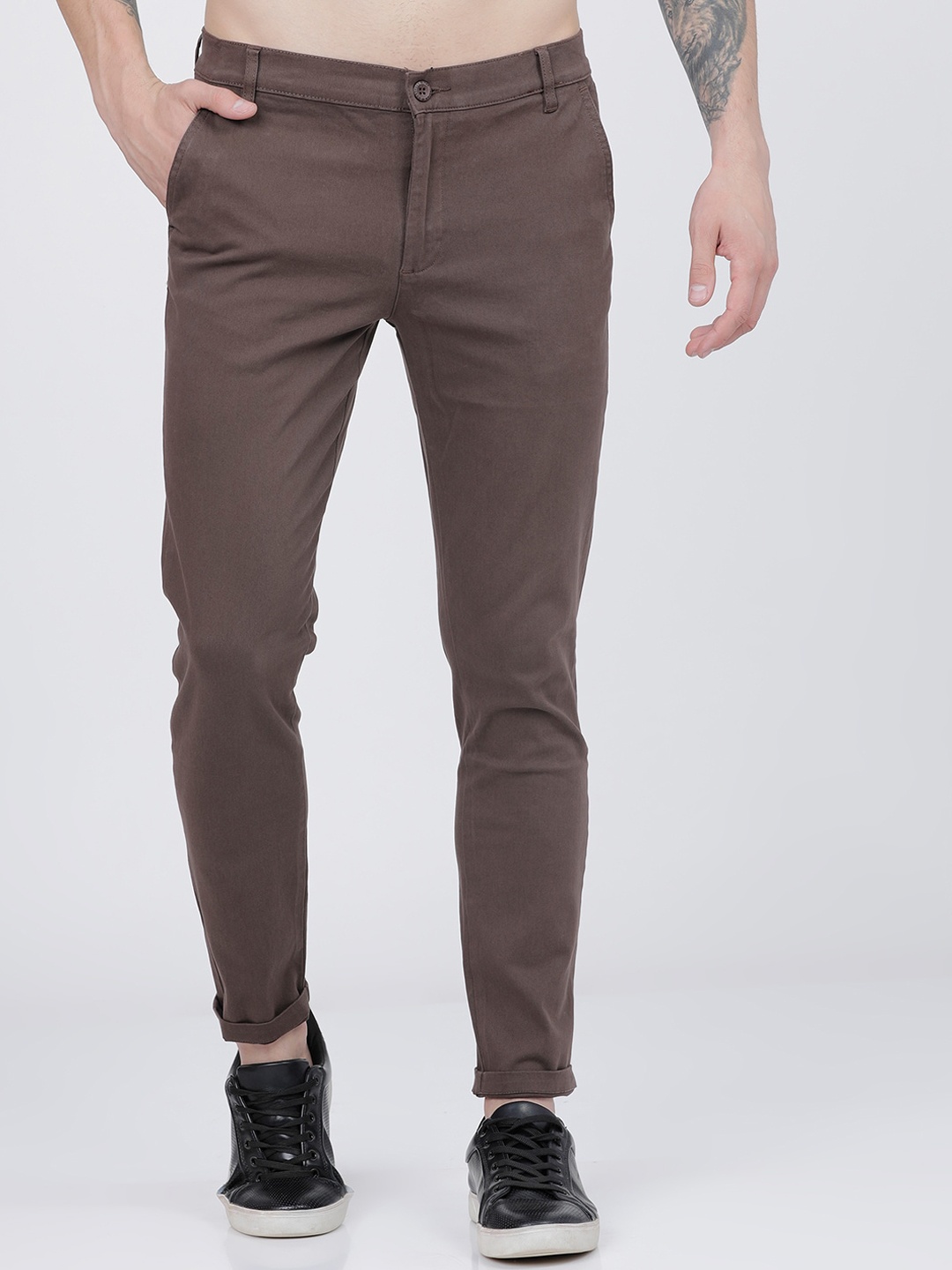 

The Indian Garage Co Men Brown Slim Fit Regular Trousers Regular Trousers