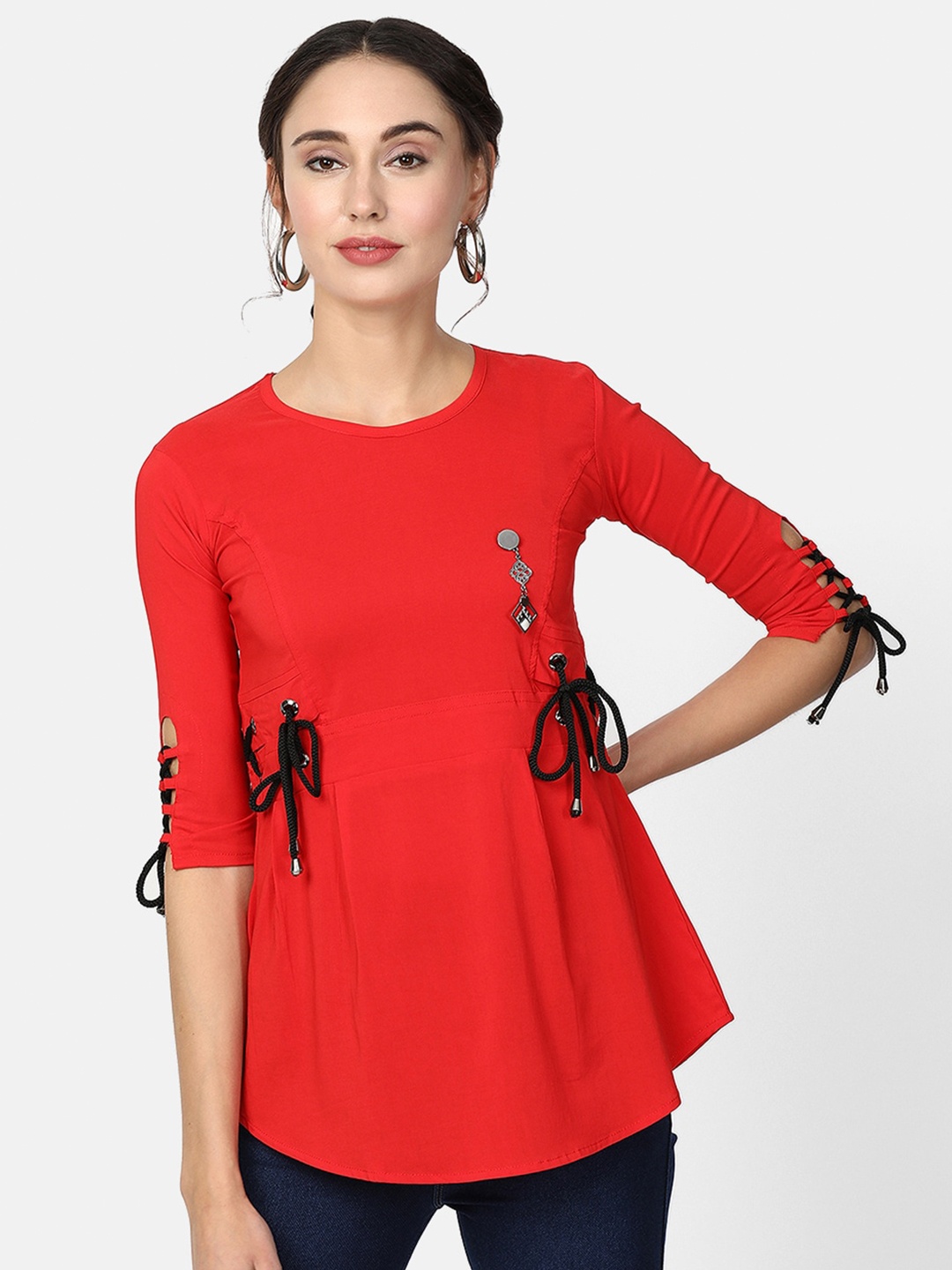 

V2 Value & Variety Red A-Line Top