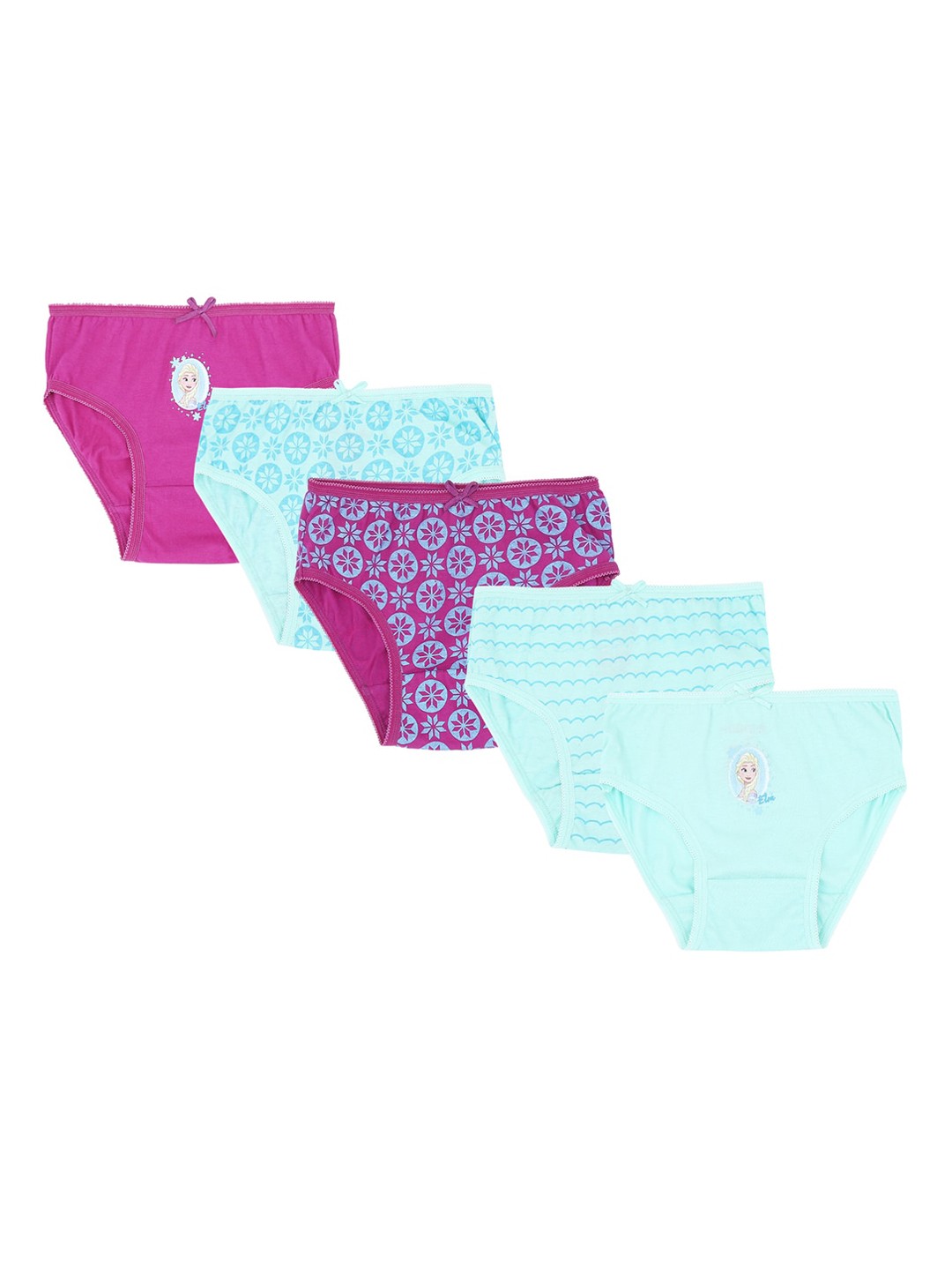 

Nuluv Girls Pack of 5 Printed Basic Briefs, Pink