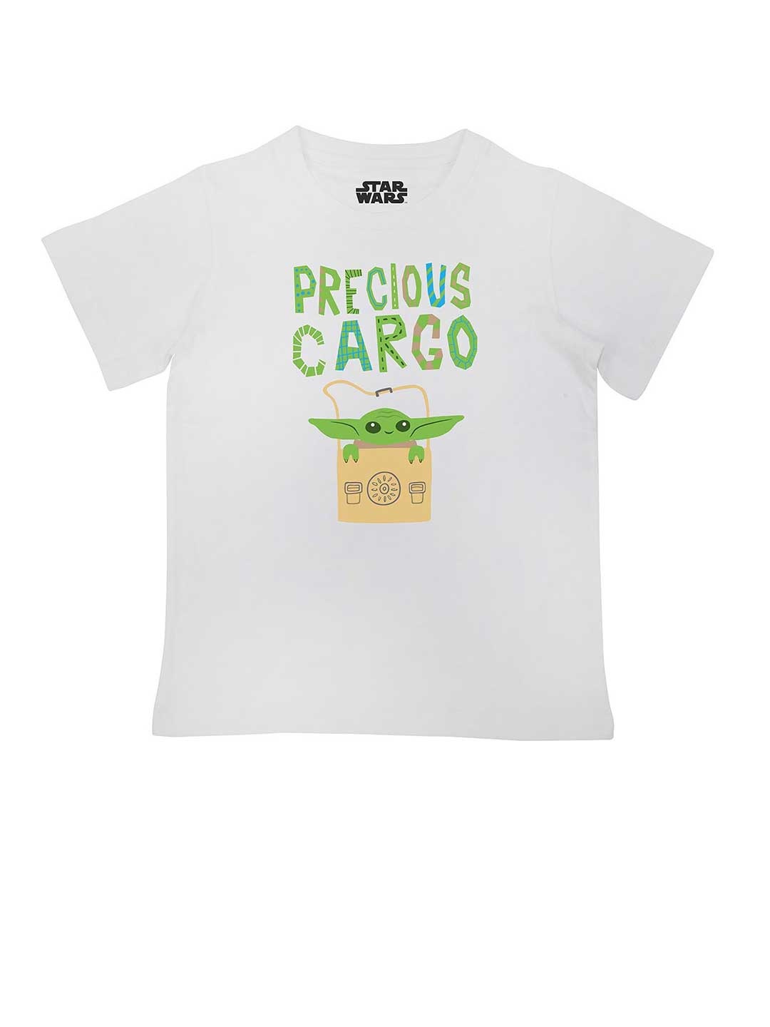 

Star Wars by Wear Your Mind Boys White Yoda Printed Pure Cotton T-shirt