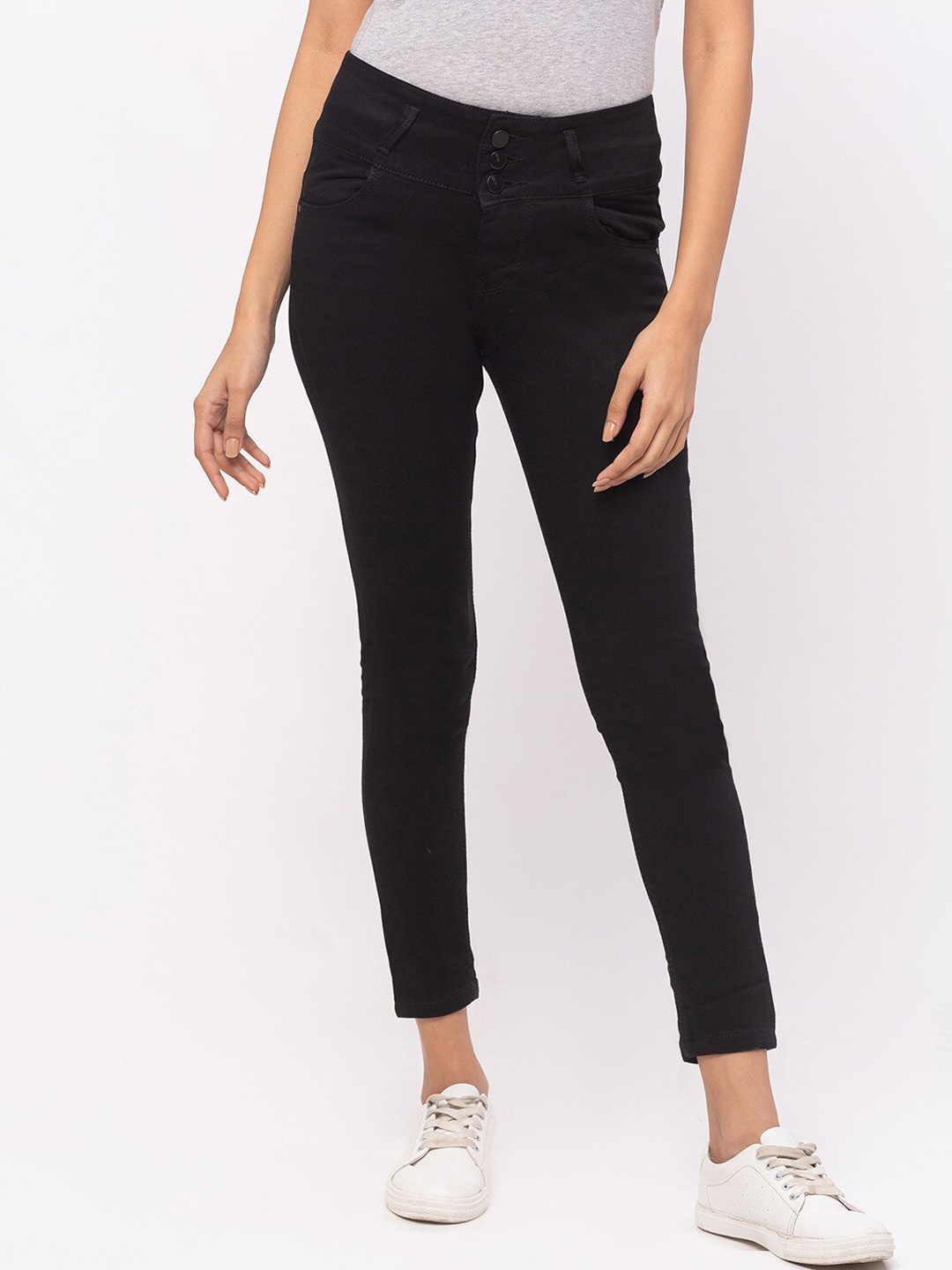 

ZOLA Cotton Cropped Length Lightweight Jeans, Black