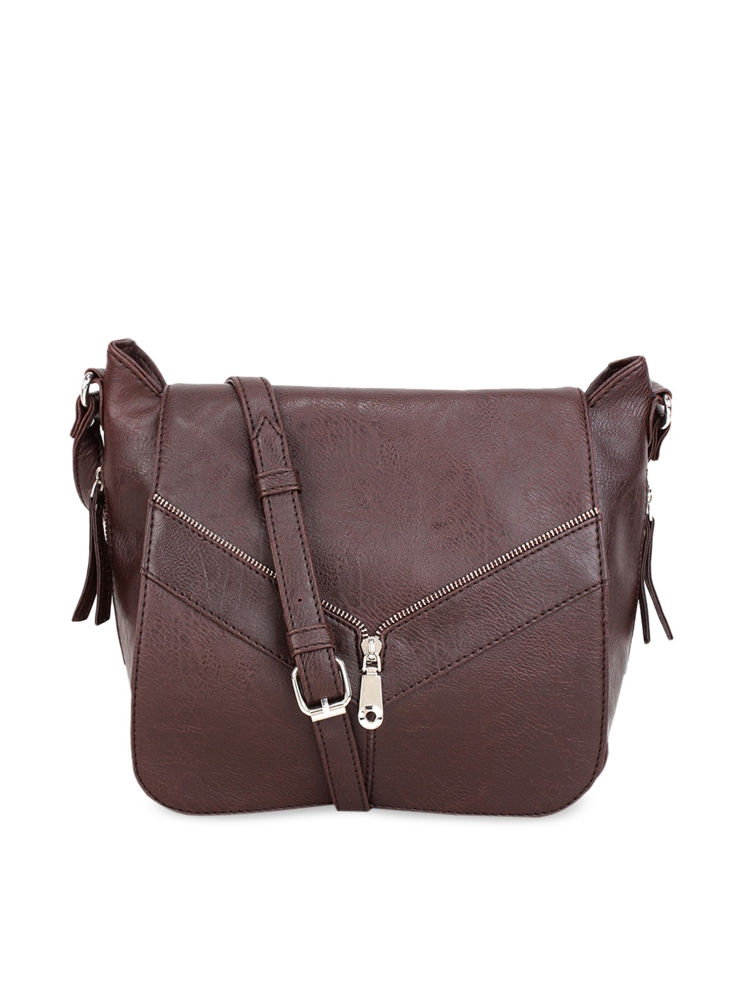 

Bagsy Malone Brown PU Structured Sling Bag