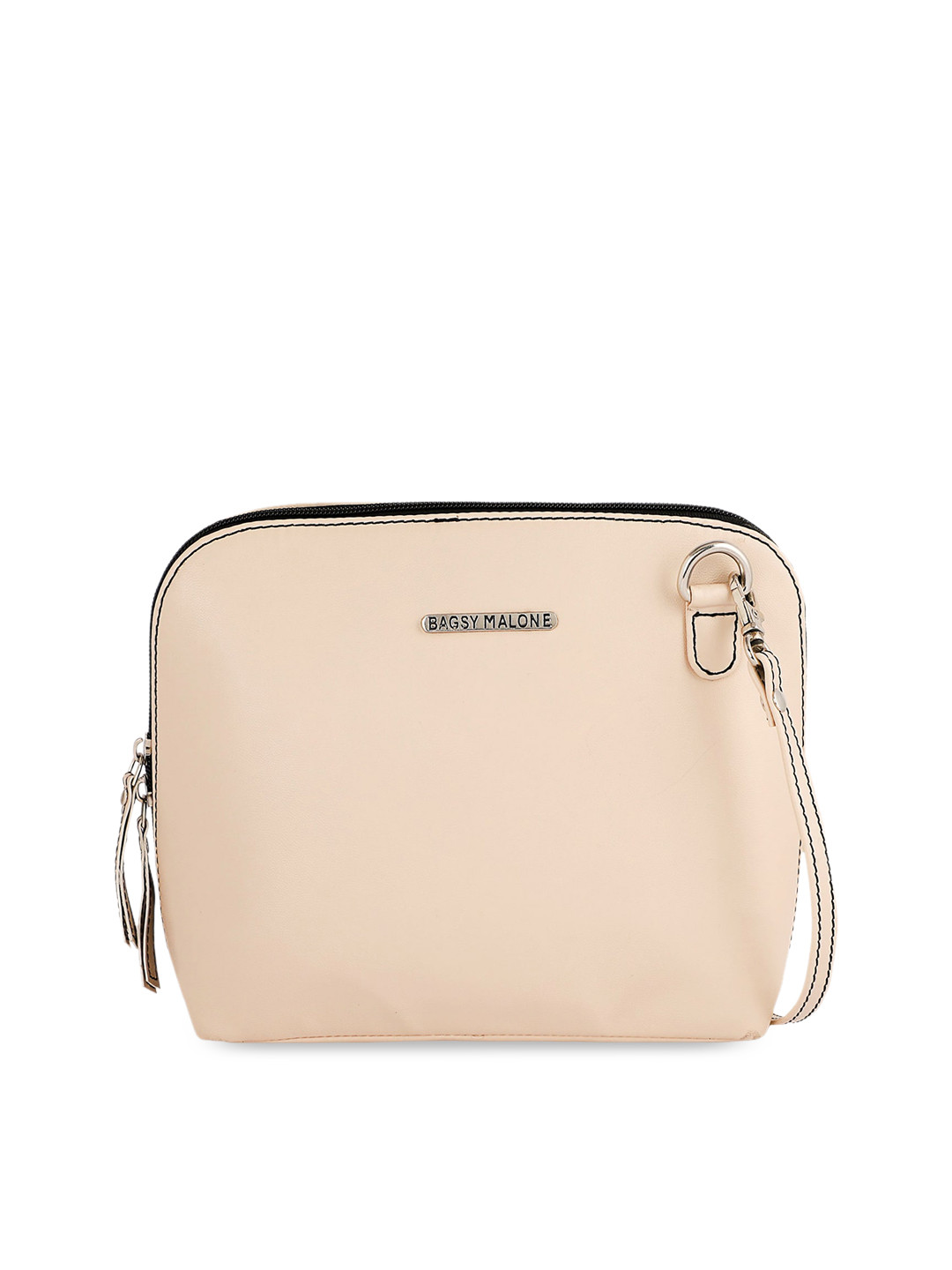 

Bagsy Malone Cream PU Structured Sling Bag