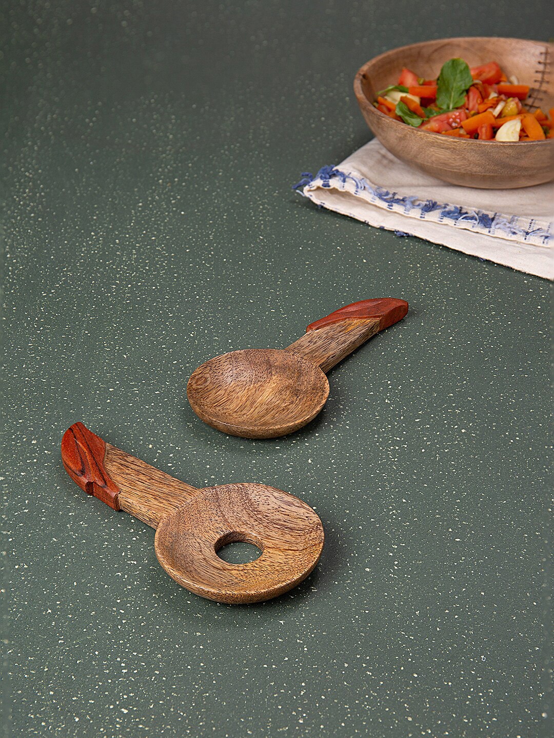

ellementry Set Of 2 Brown Salad Spoon