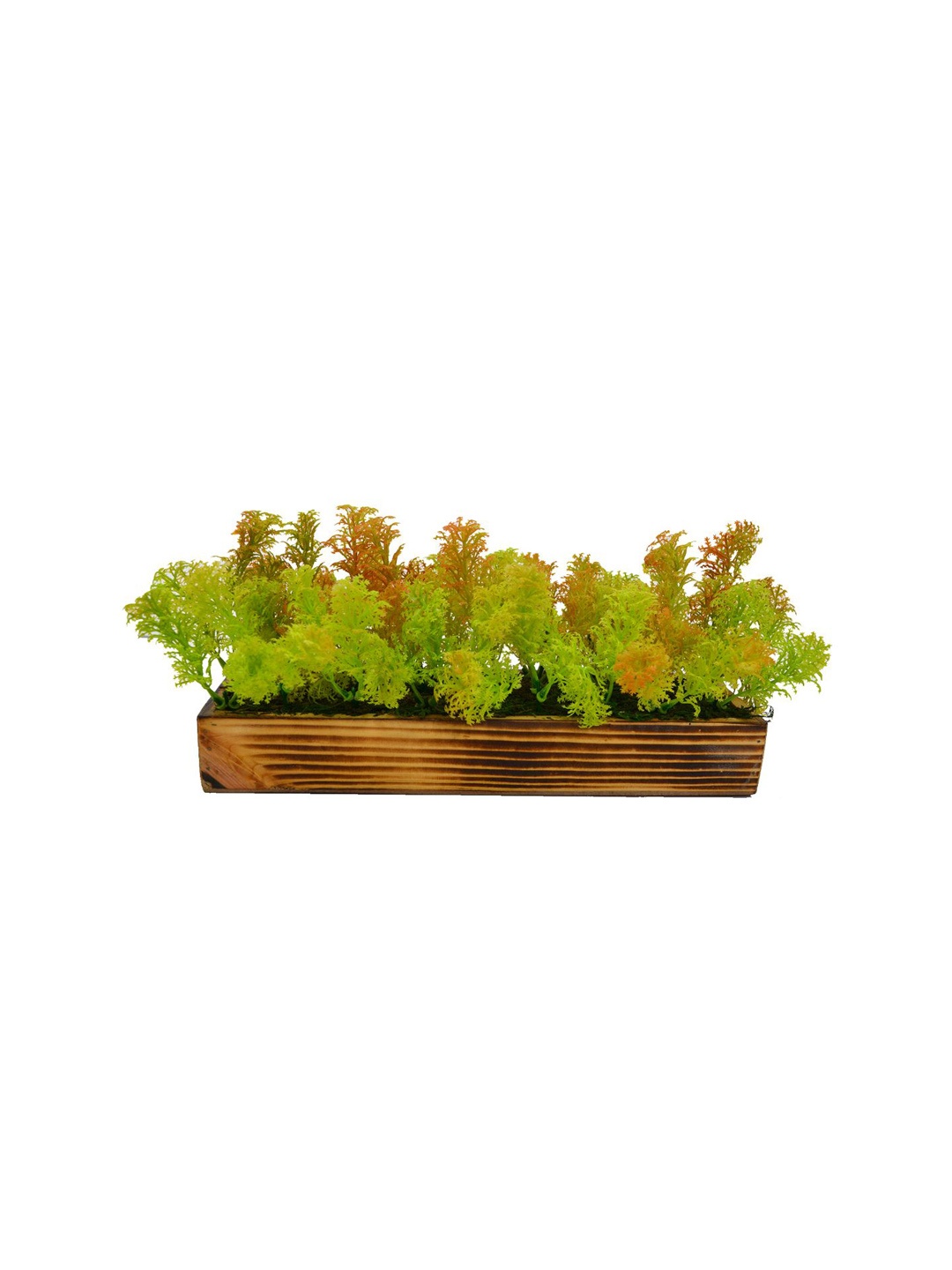 

fancy mart Green & Brown Artificial Corriander Plant Bunch In Wood Pot