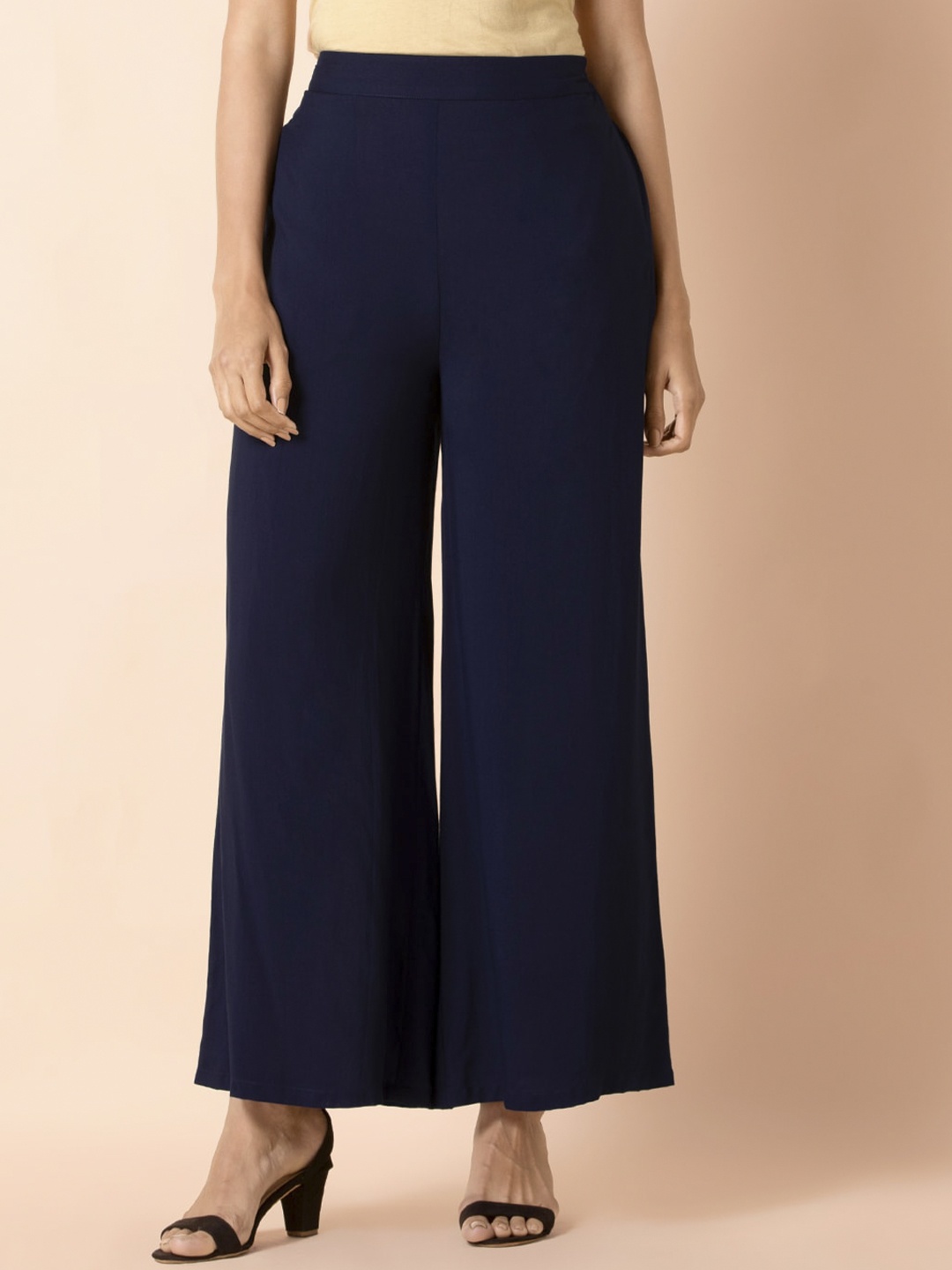 

INDYA Women Blue Parallel Trousers