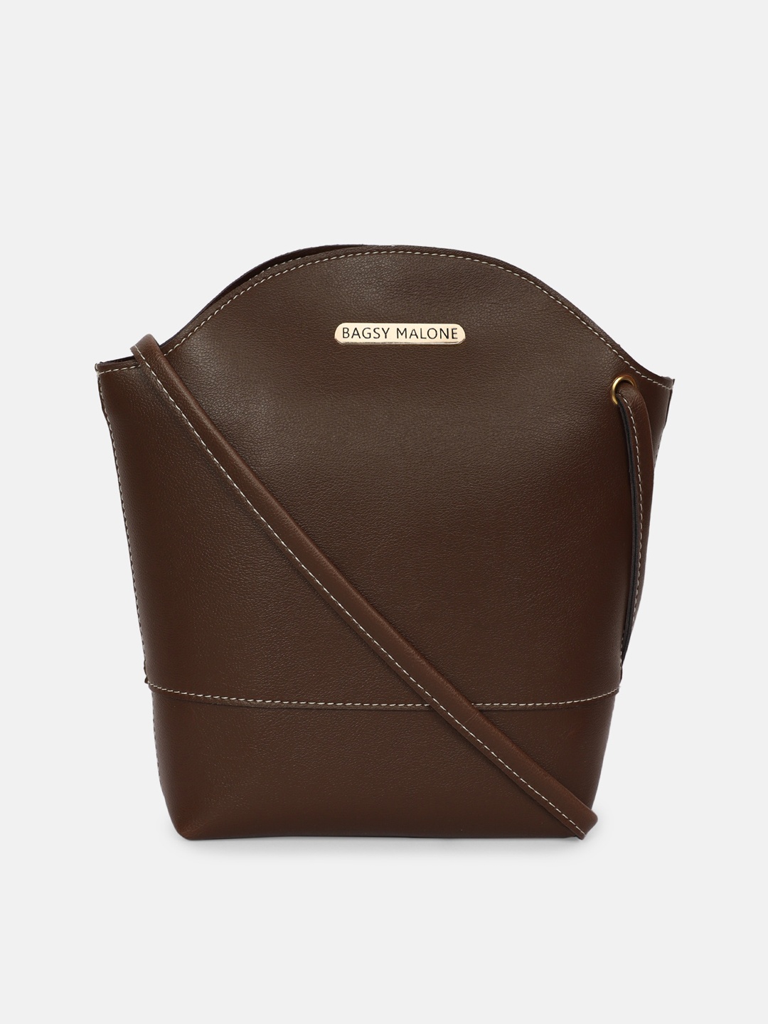 

Bagsy Malone Brown PU Bucket Hobo Bag