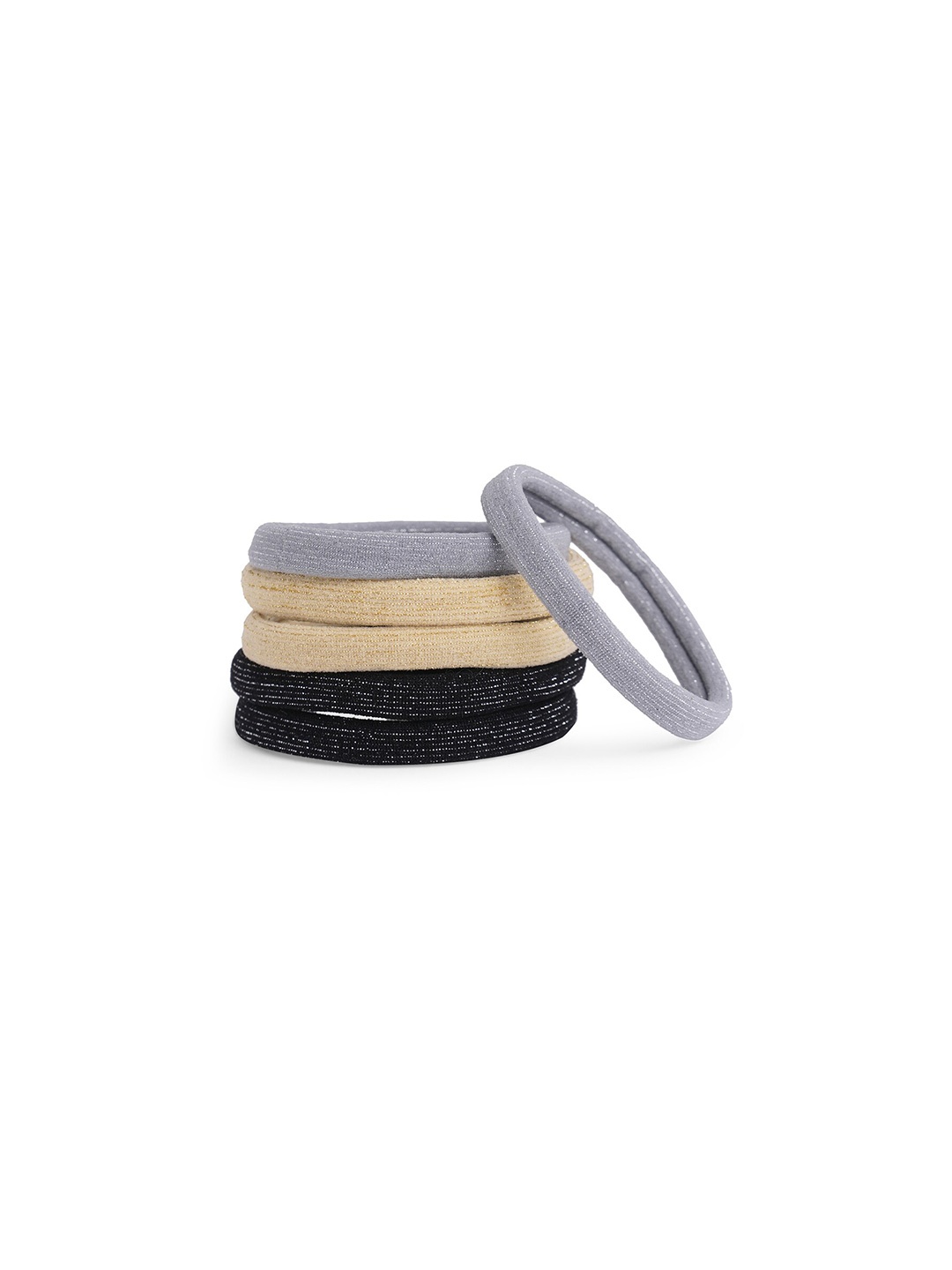 

ToniQ Women Black & Grey Set of 6 Ponytail Holders