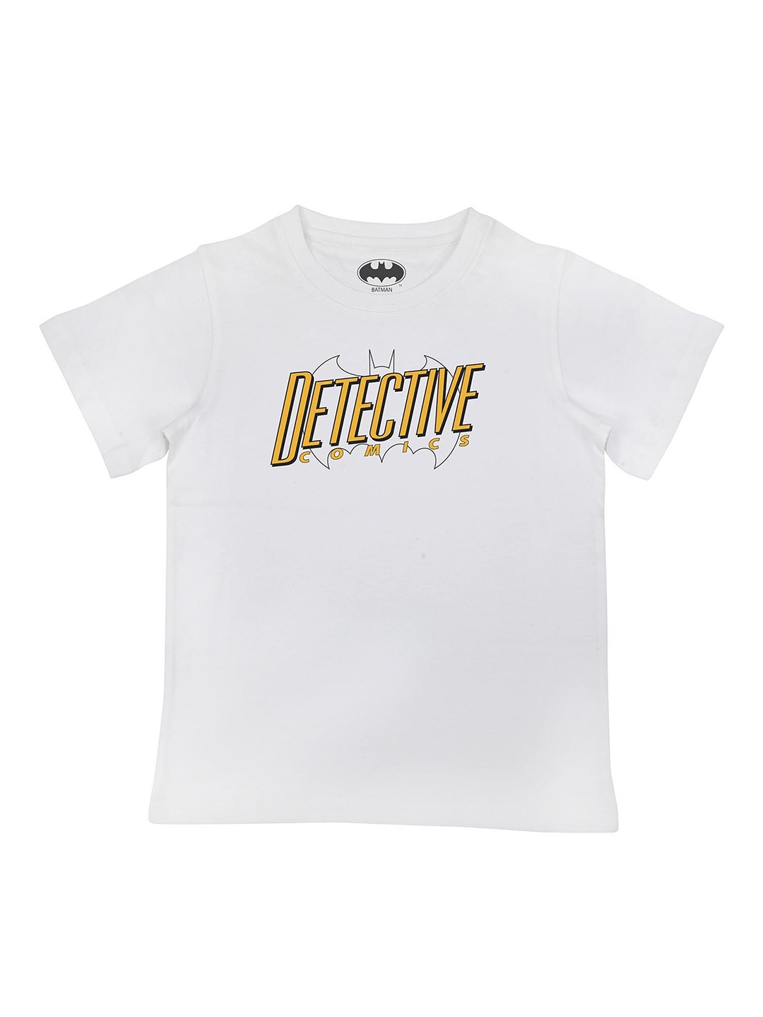 

Batman Boys White Graphic Printed Henley Neck T shirt