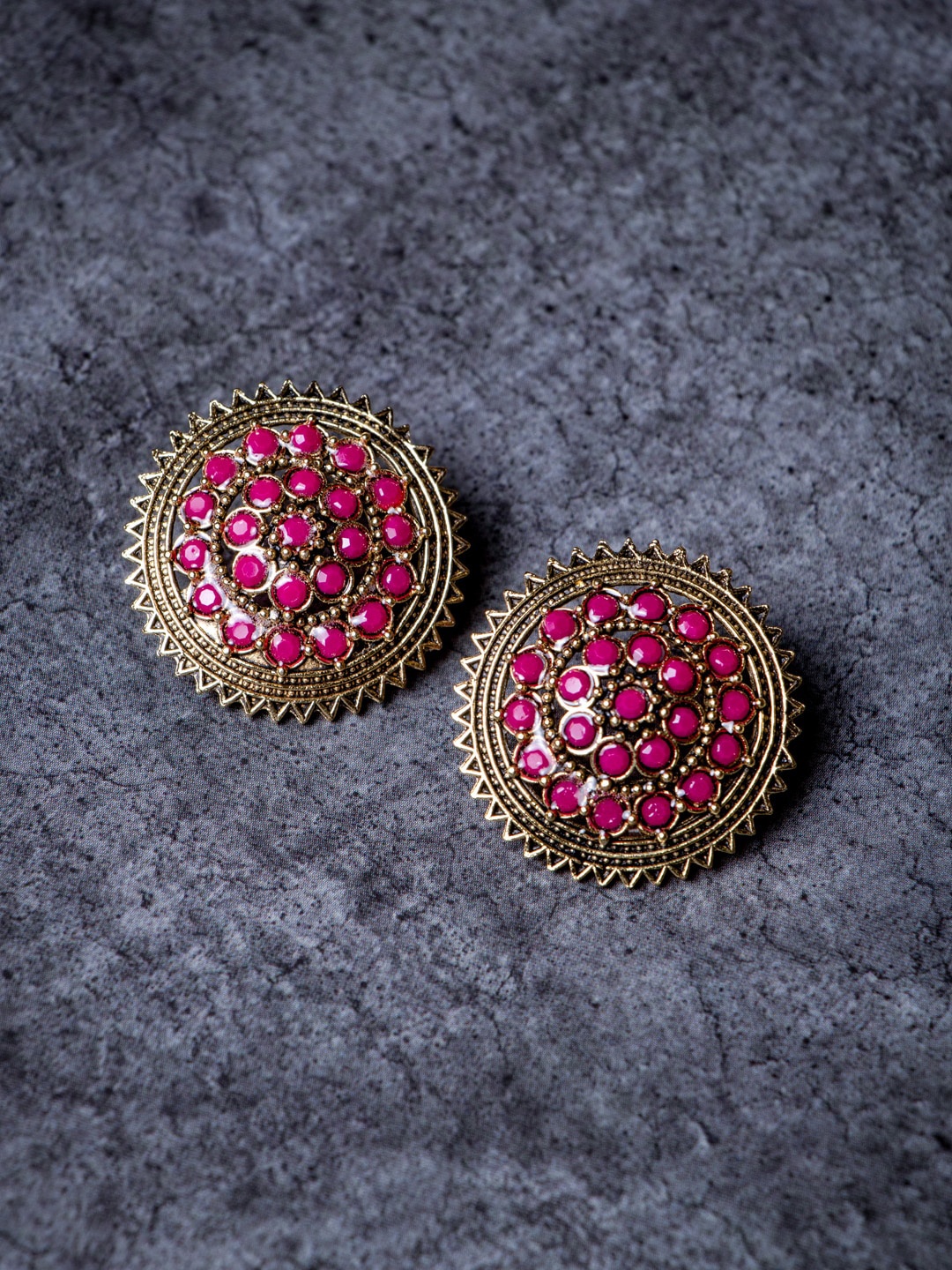 

MORKANTH JEWELLERY Pink Contemporary Studs Earrings