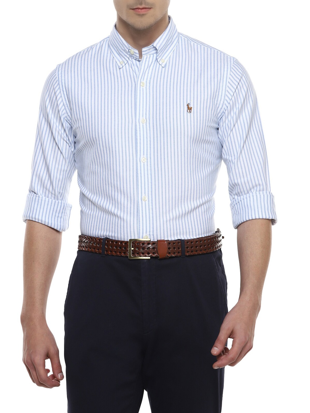 

Polo Ralph Lauren Men Blue Striped Casual Shirt