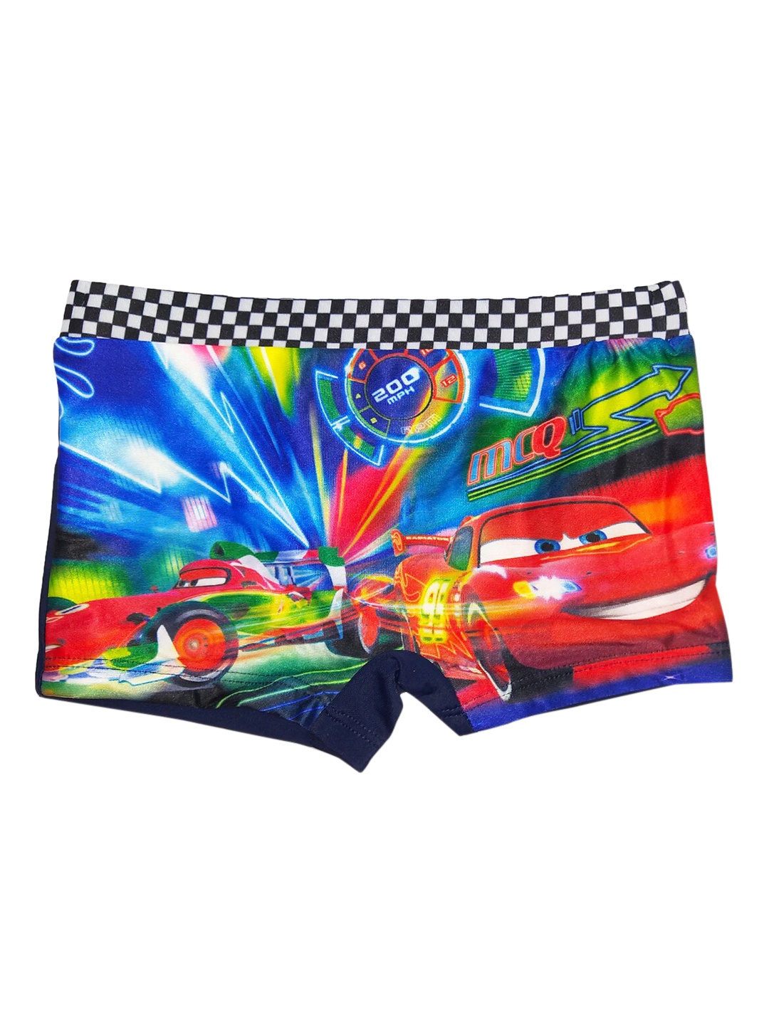 

Disney Boys Blue & Red Mc Queen Car Printed Swim Bottoms