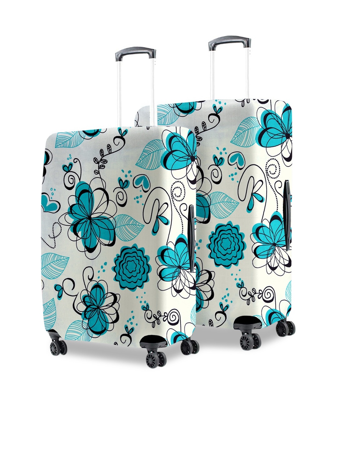 

Cortina Set Of 2 White Printed Trolley Bag Covers