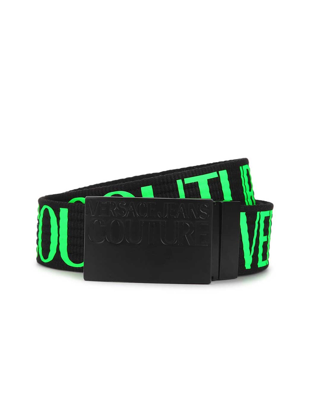 

Versace Jeans Couture Men Black Typography Printed Belt